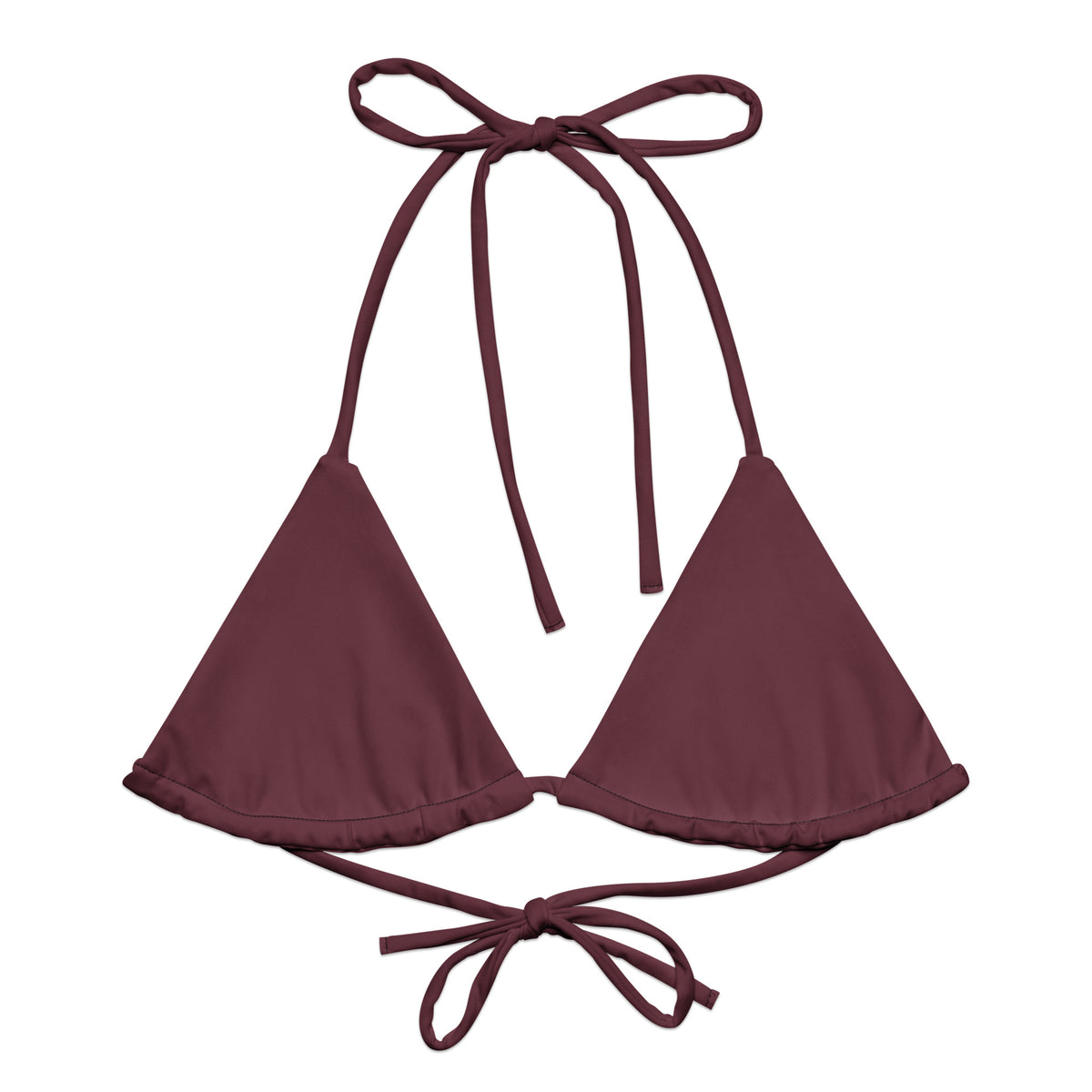 SEV Rose Aurora Recycled String Bikini Top — front view