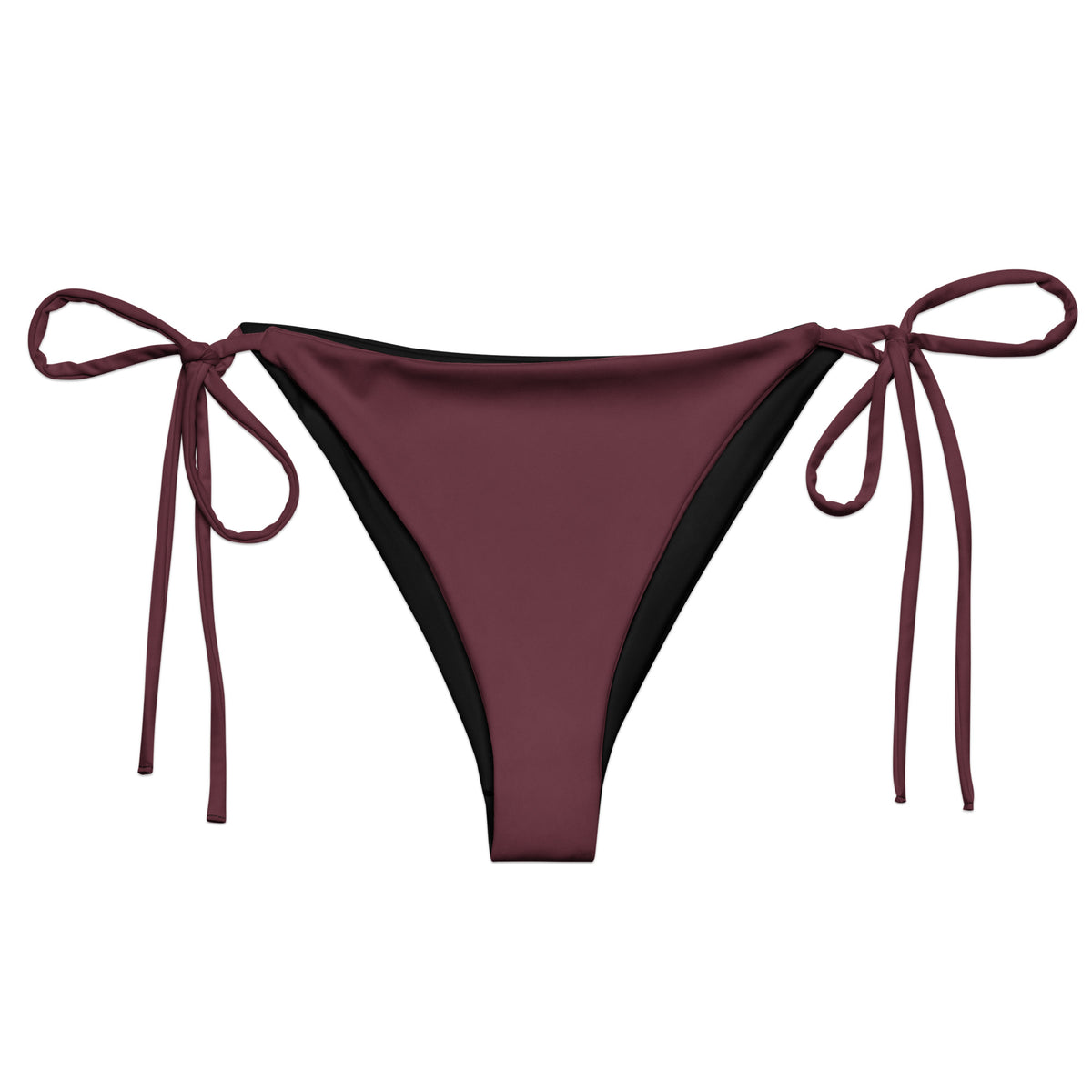 SEV Rose Aurora Recycled String Bikini Bottom — front view