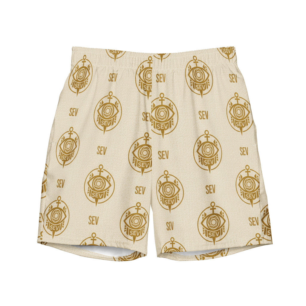 SEV GoldCream Monogram Swim Shorts — Recycled Edition — alternate view 4 of 5