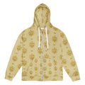 SEV GoldCream Monogram All-Over Print Recycled Unisex Zip Hoodie — Recycled Edition — alternate view 5 of 6