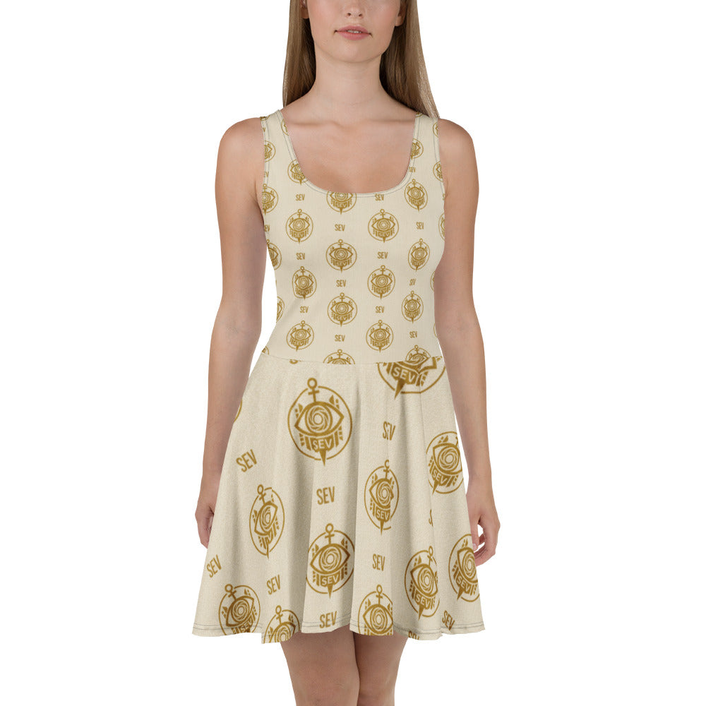 All-Over Print Skater Dress – GoldCream Framework Edition — alternate view 6 of 9