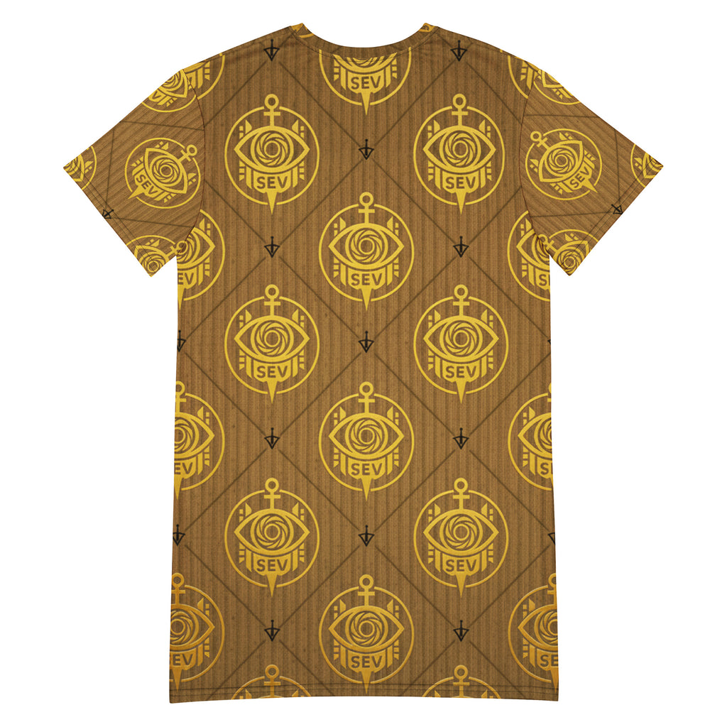 All-Over Print T-Shirt Dress – GoldAnchor Crestline Edition — alternate view 5 of 5
