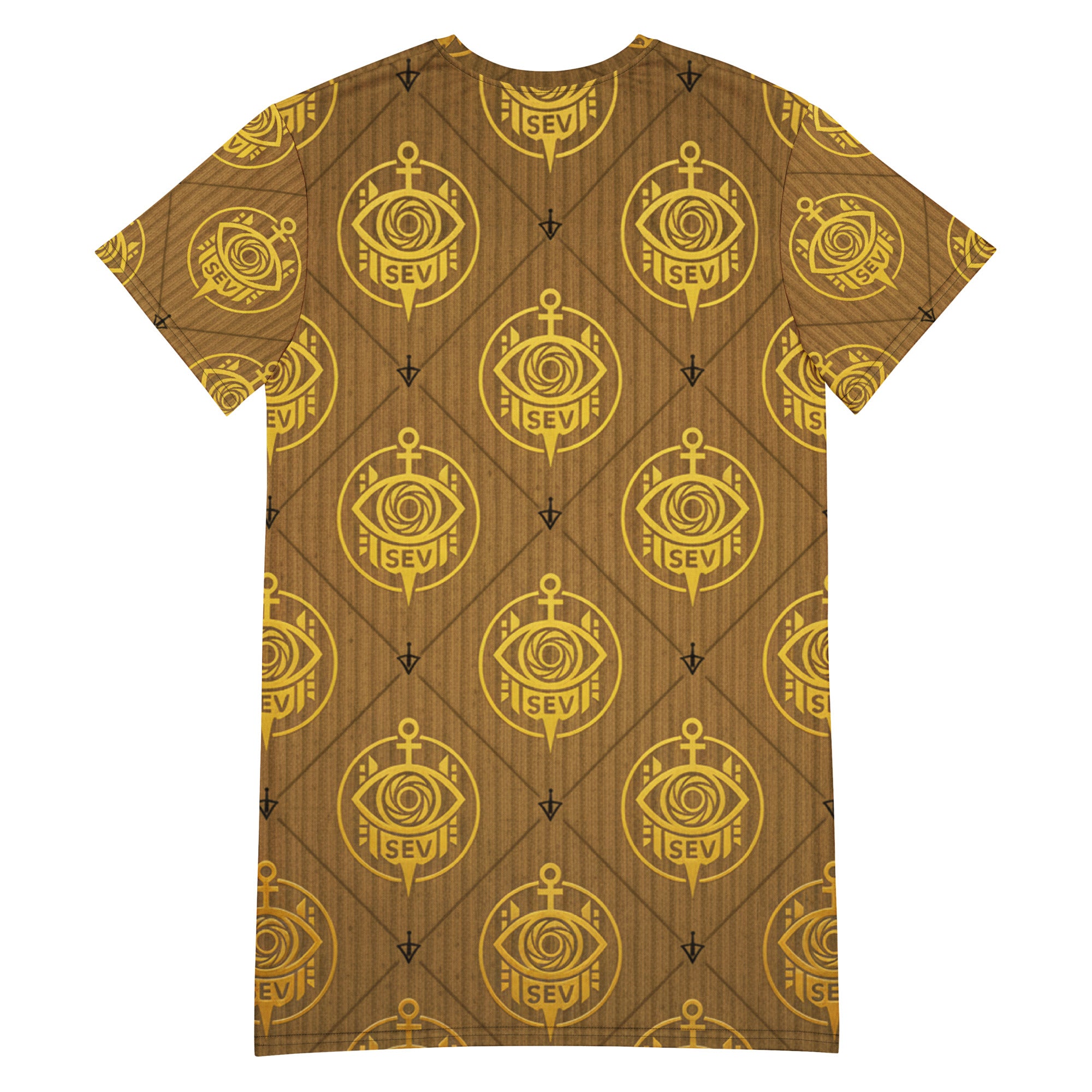All-Over Print T-Shirt Dress – GoldAnchor Crestline Edition — alternate view 5 of 5