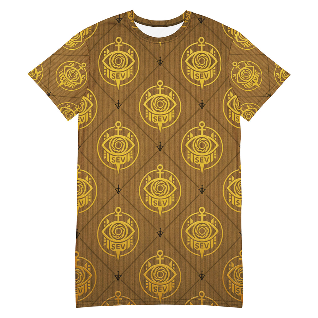 All-Over Print T-Shirt Dress – GoldAnchor Crestline Edition — alternate view 4 of 5