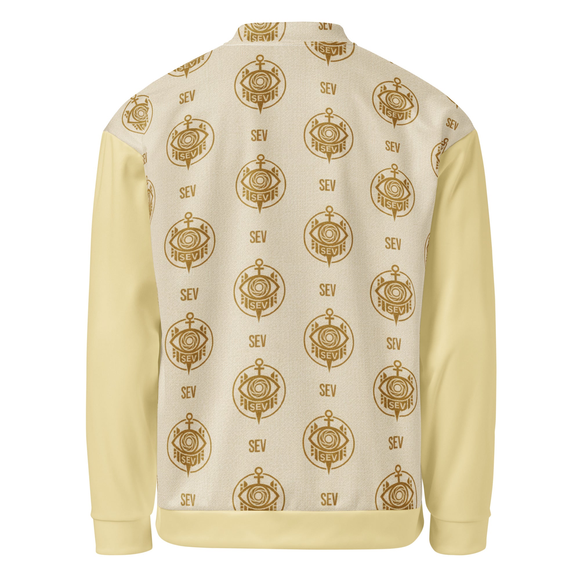 SEV GoldCream Monogram All-Over Print Unisex Bomber Jacket — Capsule Collector’s Edition — alternate view 6 of 8