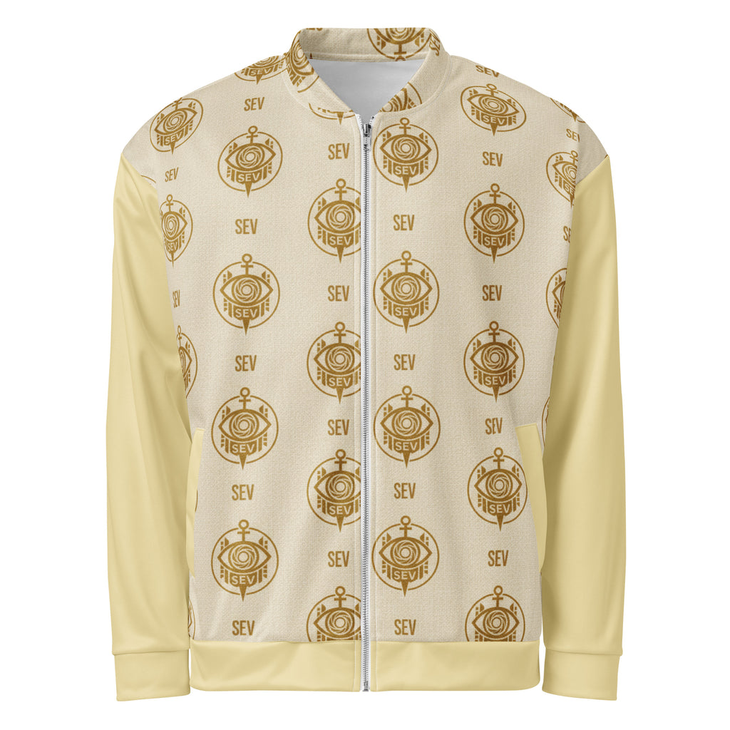 SEV GoldCream Monogram All-Over Print Unisex Bomber Jacket — Capsule Collector’s Edition — alternate view 5 of 8
