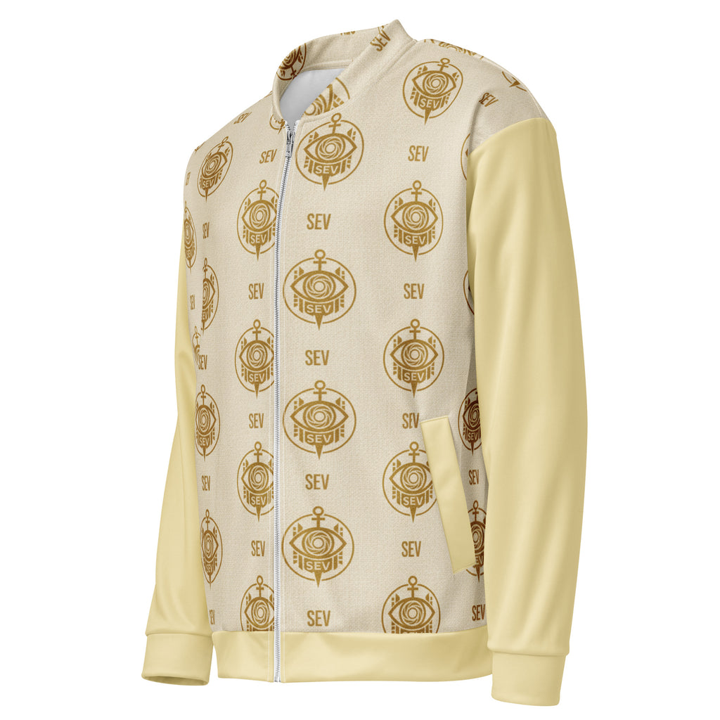 SEV GoldCream Monogram All-Over Print Unisex Bomber Jacket — Capsule Collector’s Edition — alternate view 7 of 8