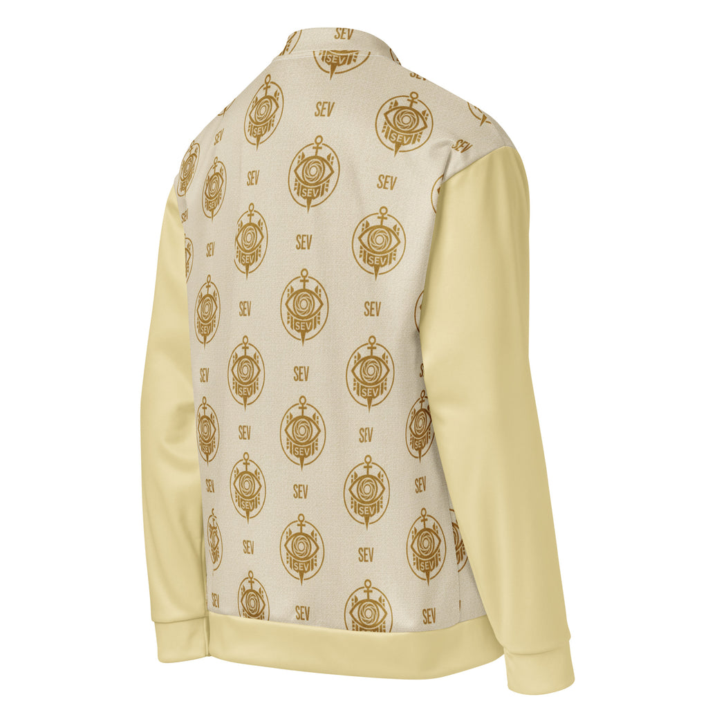 SEV GoldCream Monogram All-Over Print Unisex Bomber Jacket — Capsule Collector’s Edition — alternate view 8 of 8