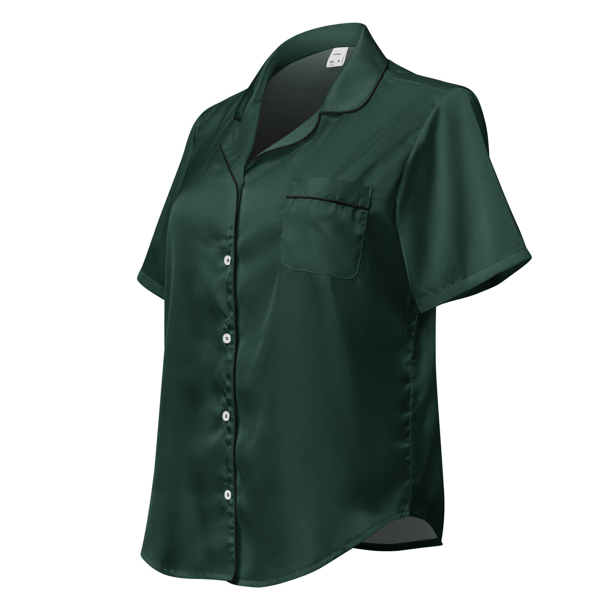 SEV Luxury Emerald Short-Sleeve Lounge Top — left-front view