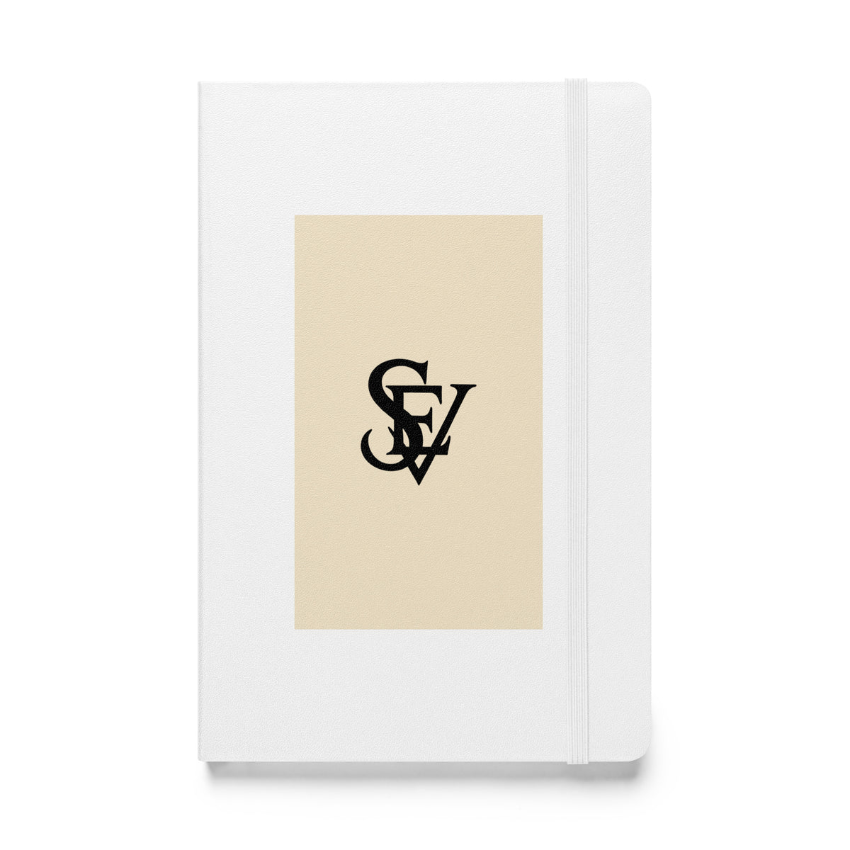 Champagne Light SEV Monogram hardcover journal, front view