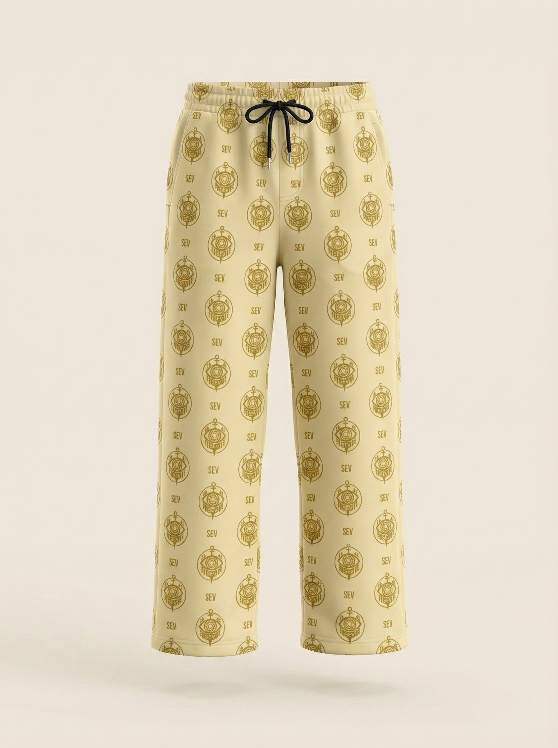 SEV GoldCream Monogram Joggers — Recycled Edition — alternate view 1 of 5
