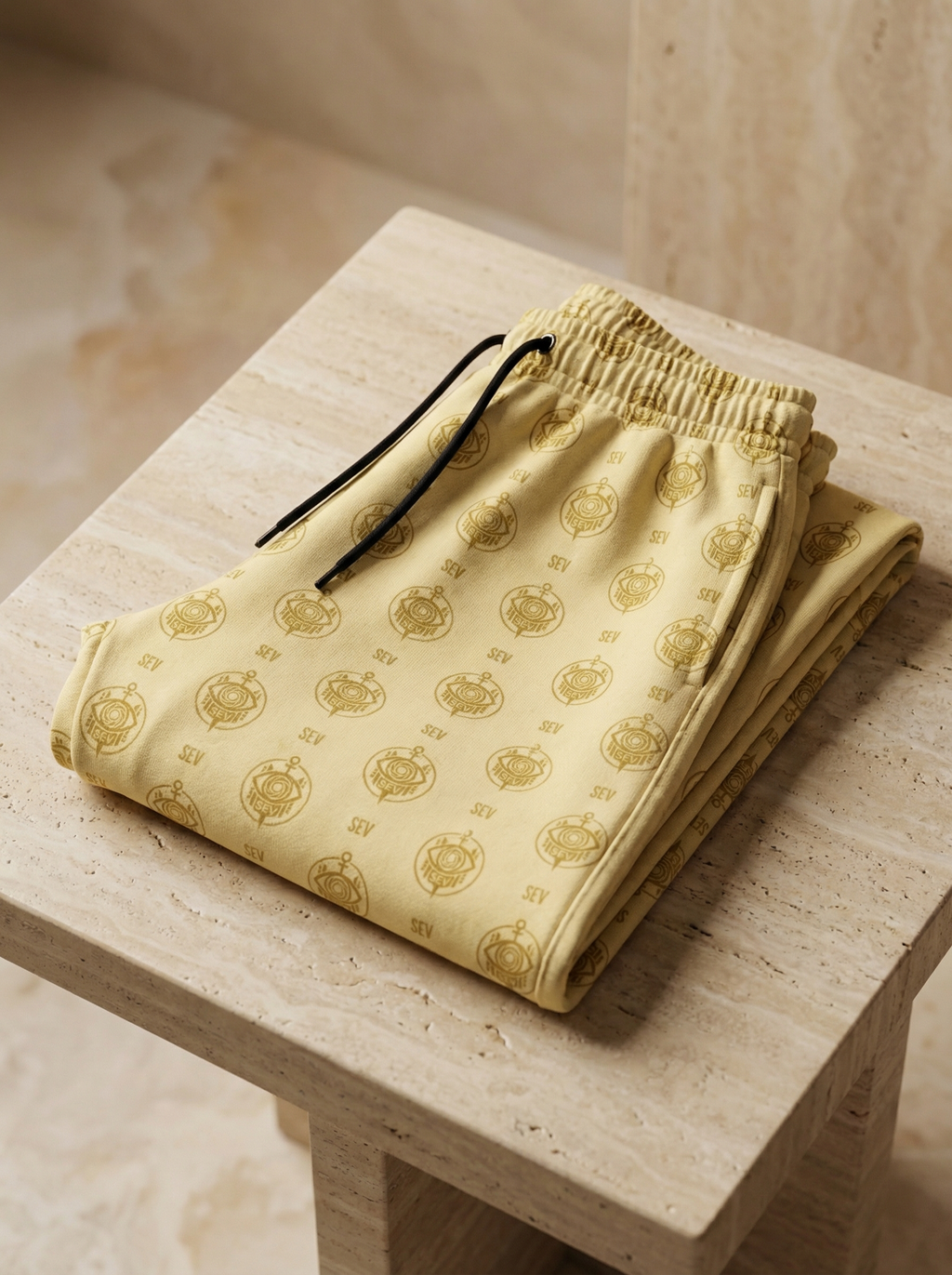 SEV GoldCream Monogram Joggers — Recycled Edition — alternate view 2 of 5