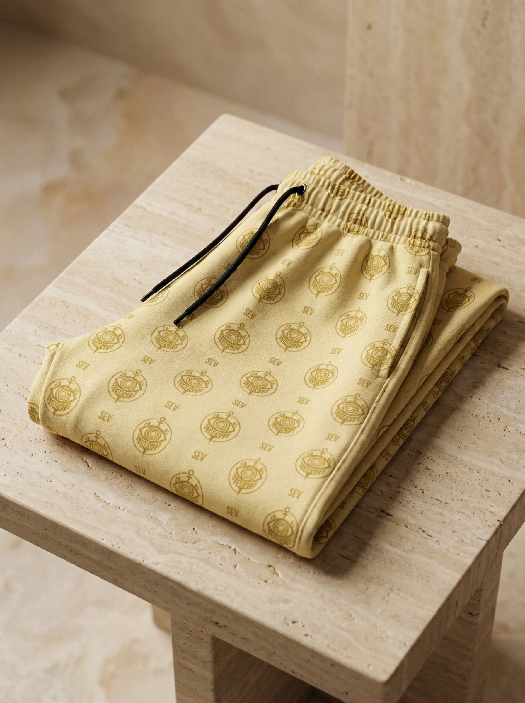 SEV GoldCream Monogram Joggers — Recycled Edition — alternate view 2 of 5