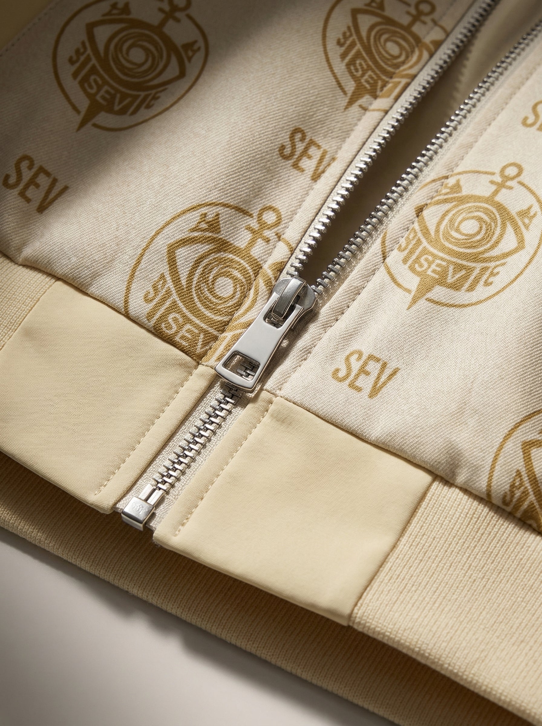 SEV GoldCream Monogram All-Over Print Unisex Bomber Jacket — Capsule Collector’s Edition — alternate view 3 of 8