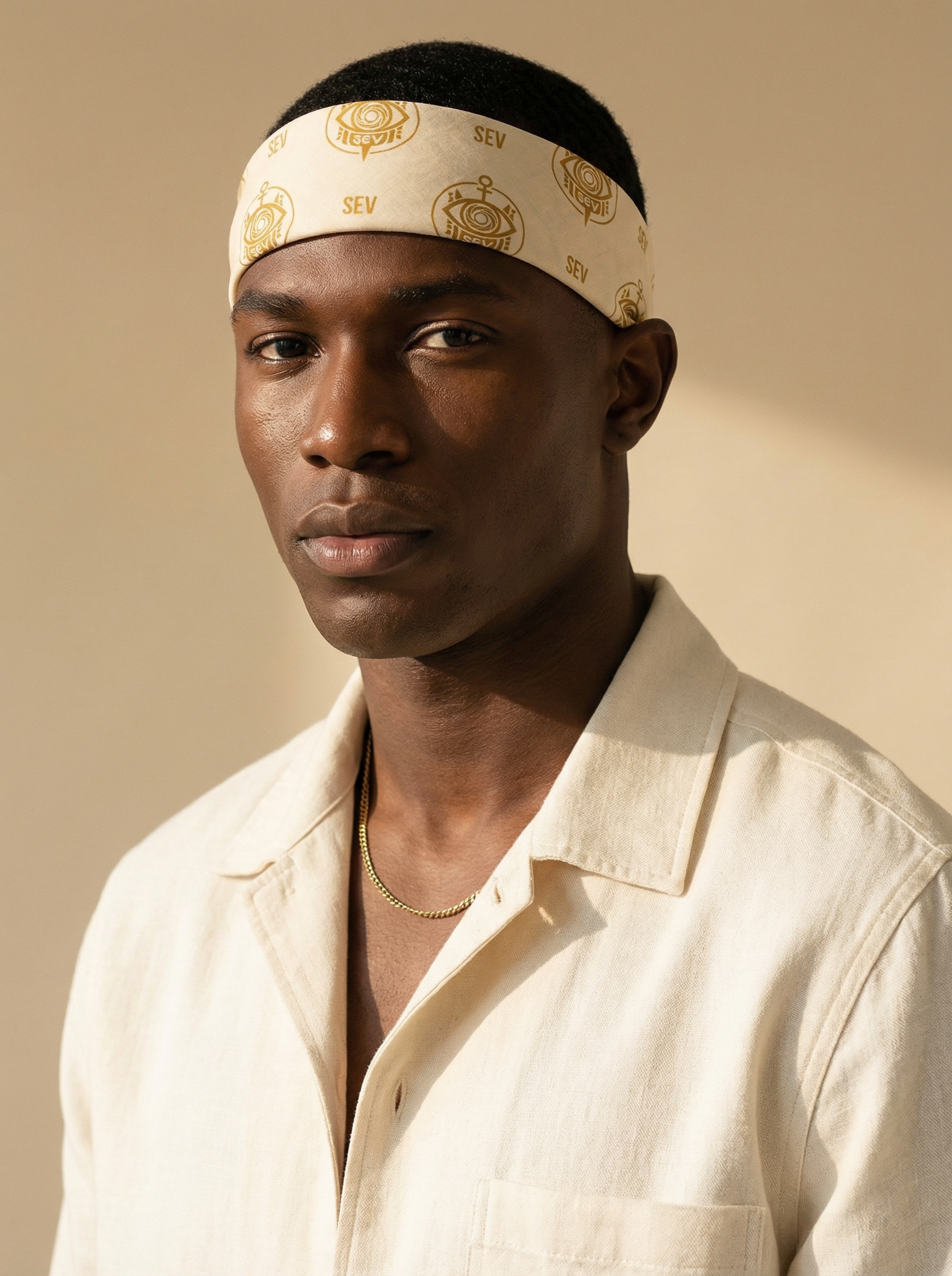 SEV GoldCream Monogram All-Over Print Bandana — Capsule Collector’s Edition — alternate view 2 of 8