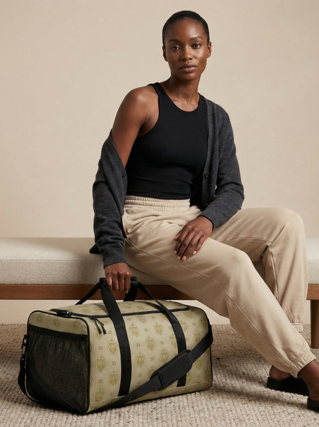 SEV GoldCream Monogram Duffle Bag – Matte Black Edition — alternate view 6 of 15