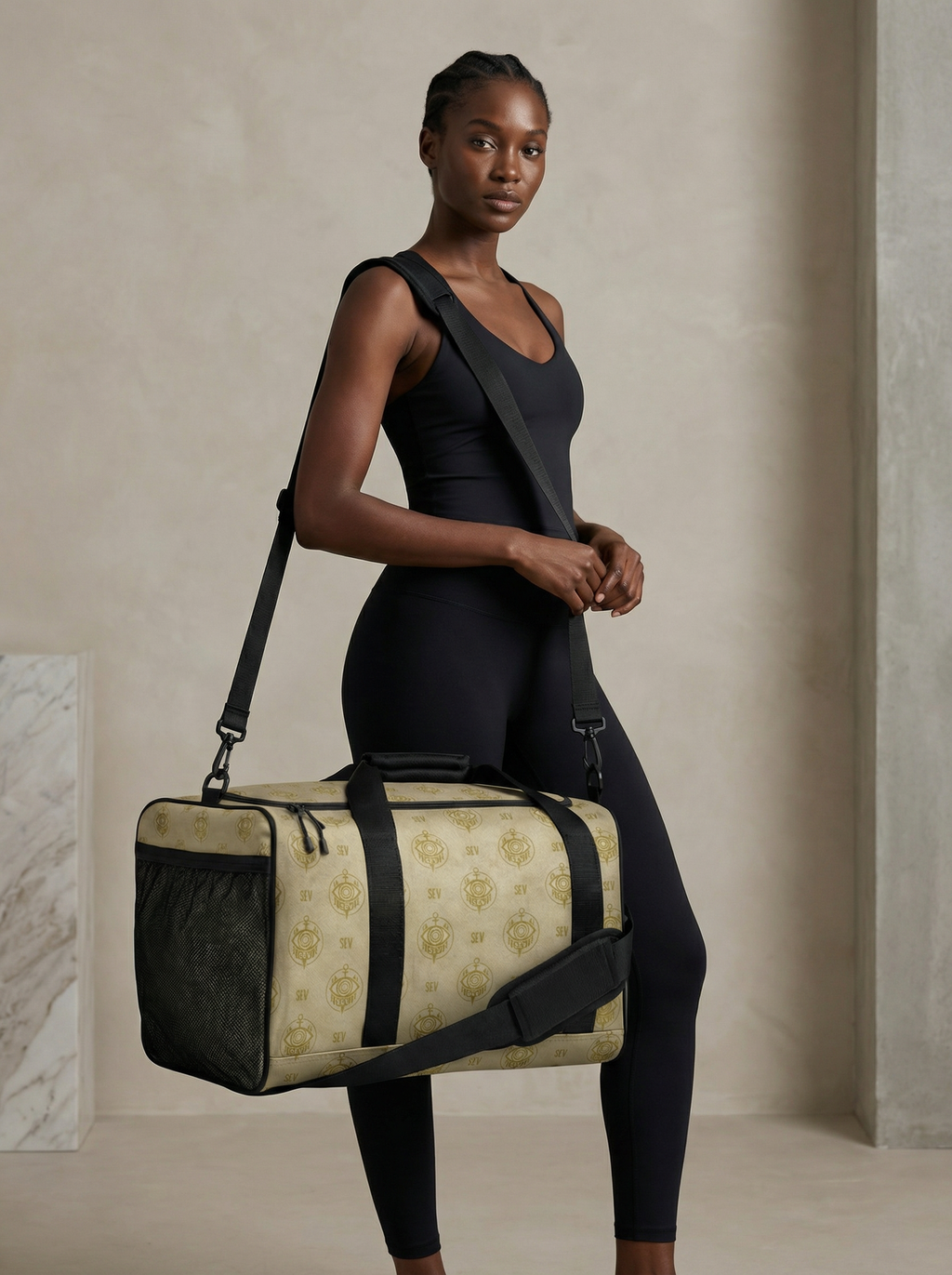 SEV GoldCream Monogram Duffle Bag – Matte Black Edition — alternate view 2 of 15