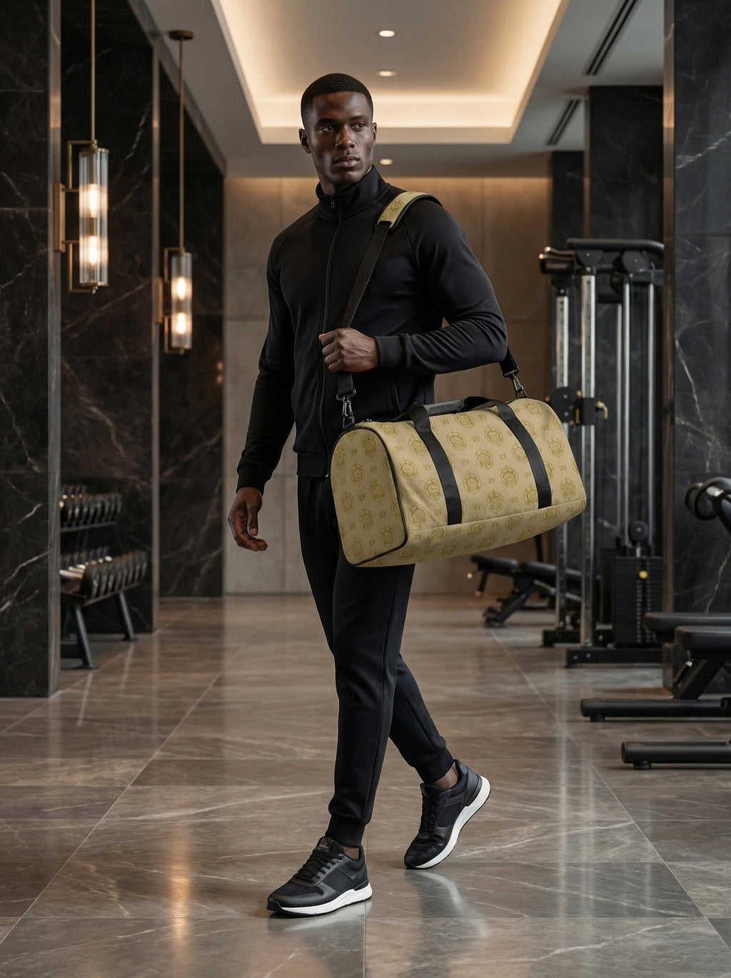SEV GoldCream Monogram Gym Bag – Matte Black Edition — alternate view 1 of 10