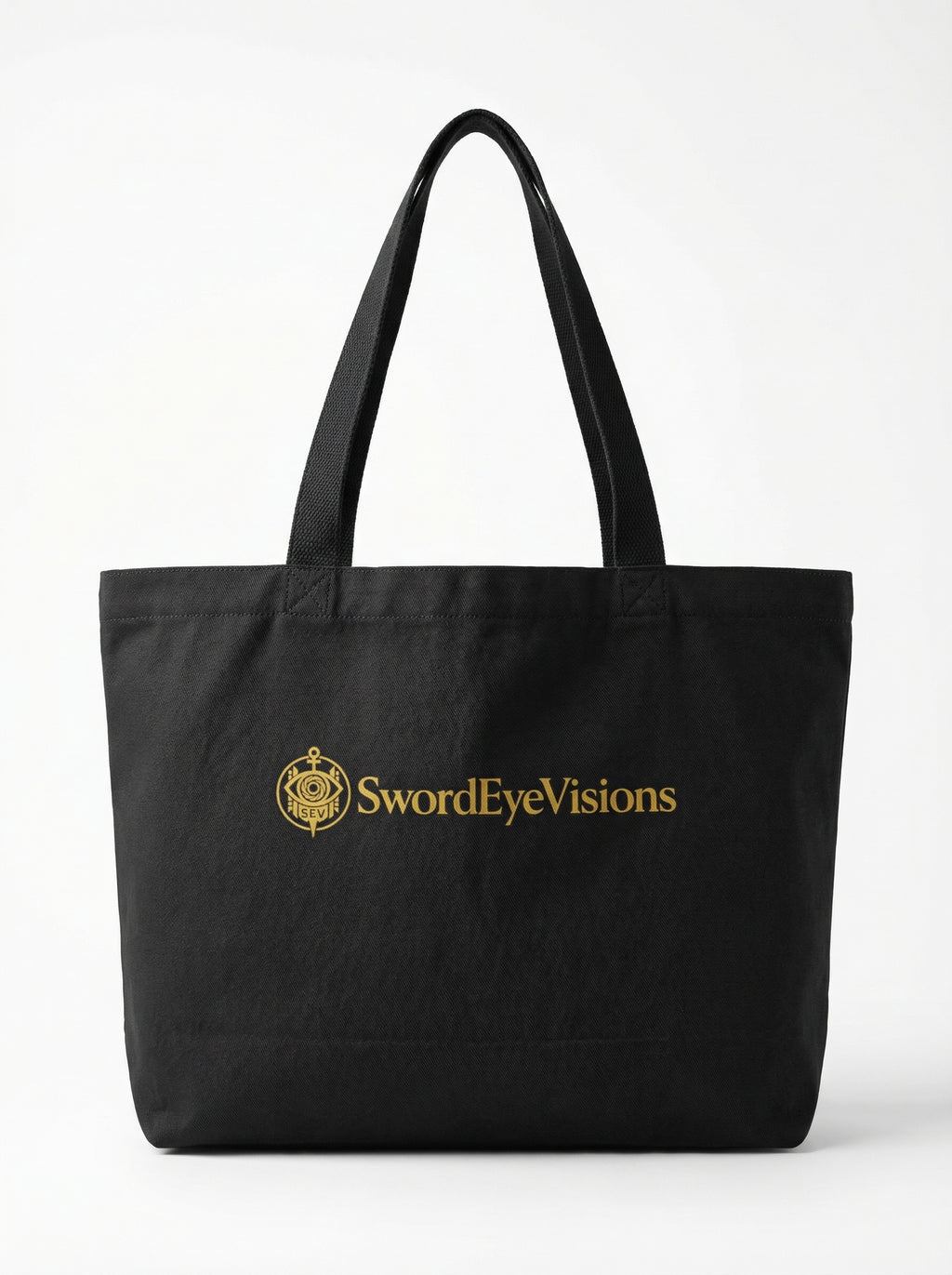 SEV GoldCream Wordmark Line Tote Bag – Muted Black Edition — alternate view 4 of 5
