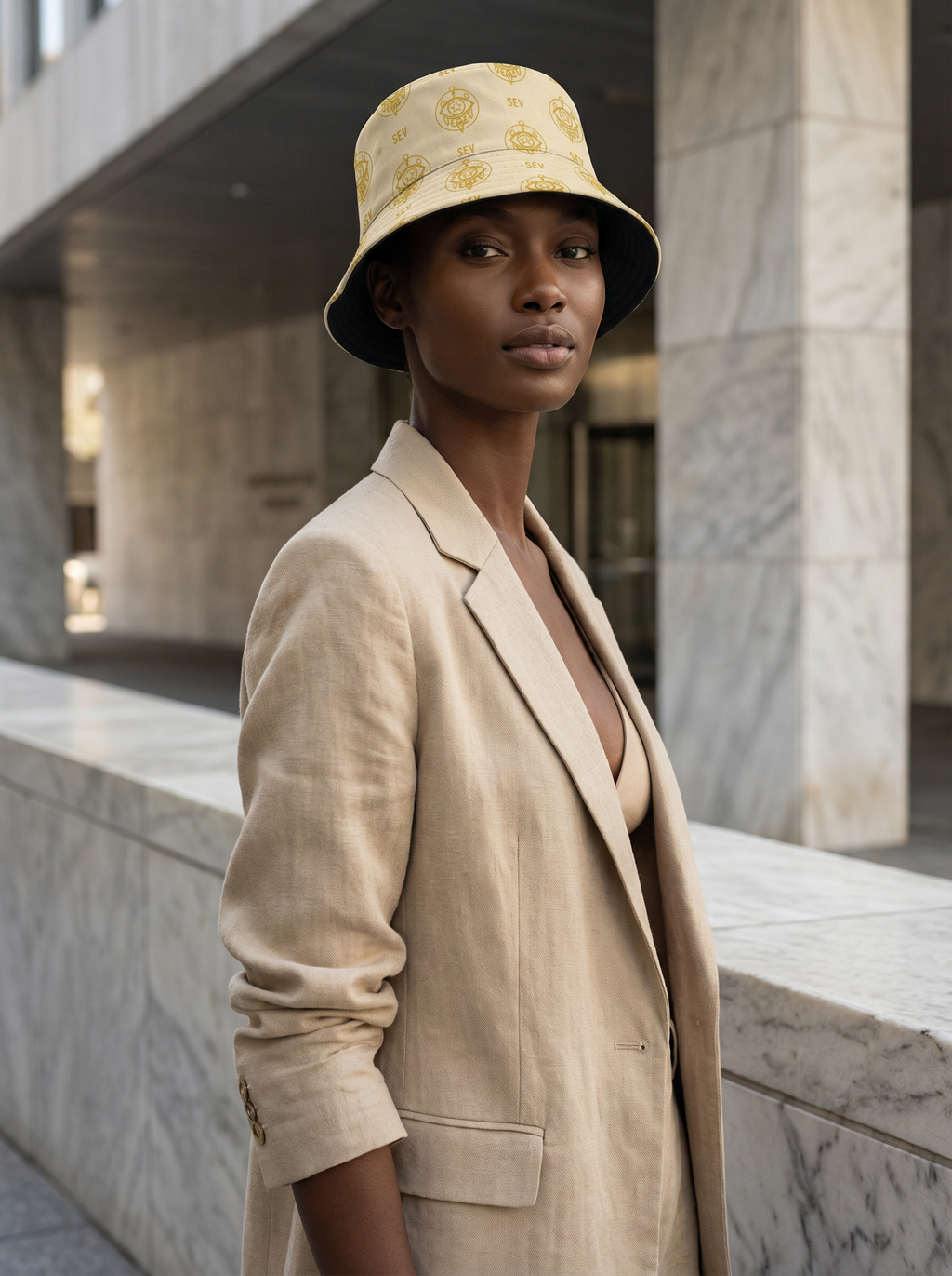 SEV GoldCream Noir Reversible Bucket Hat — alternate view 2 of 13