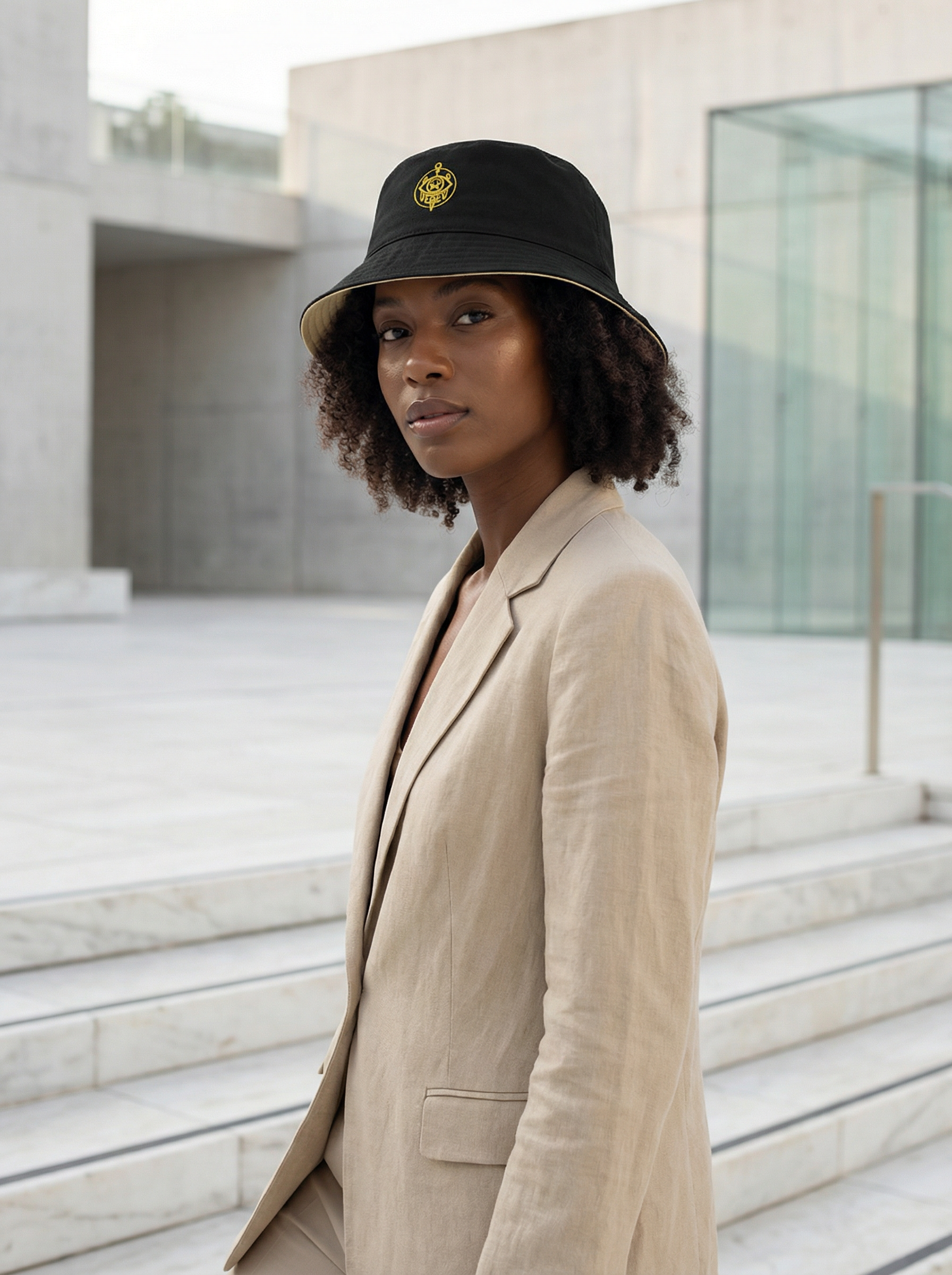 SEV BlackGold Luxe Reversible Bucket Hat — alternate view 2 of 6