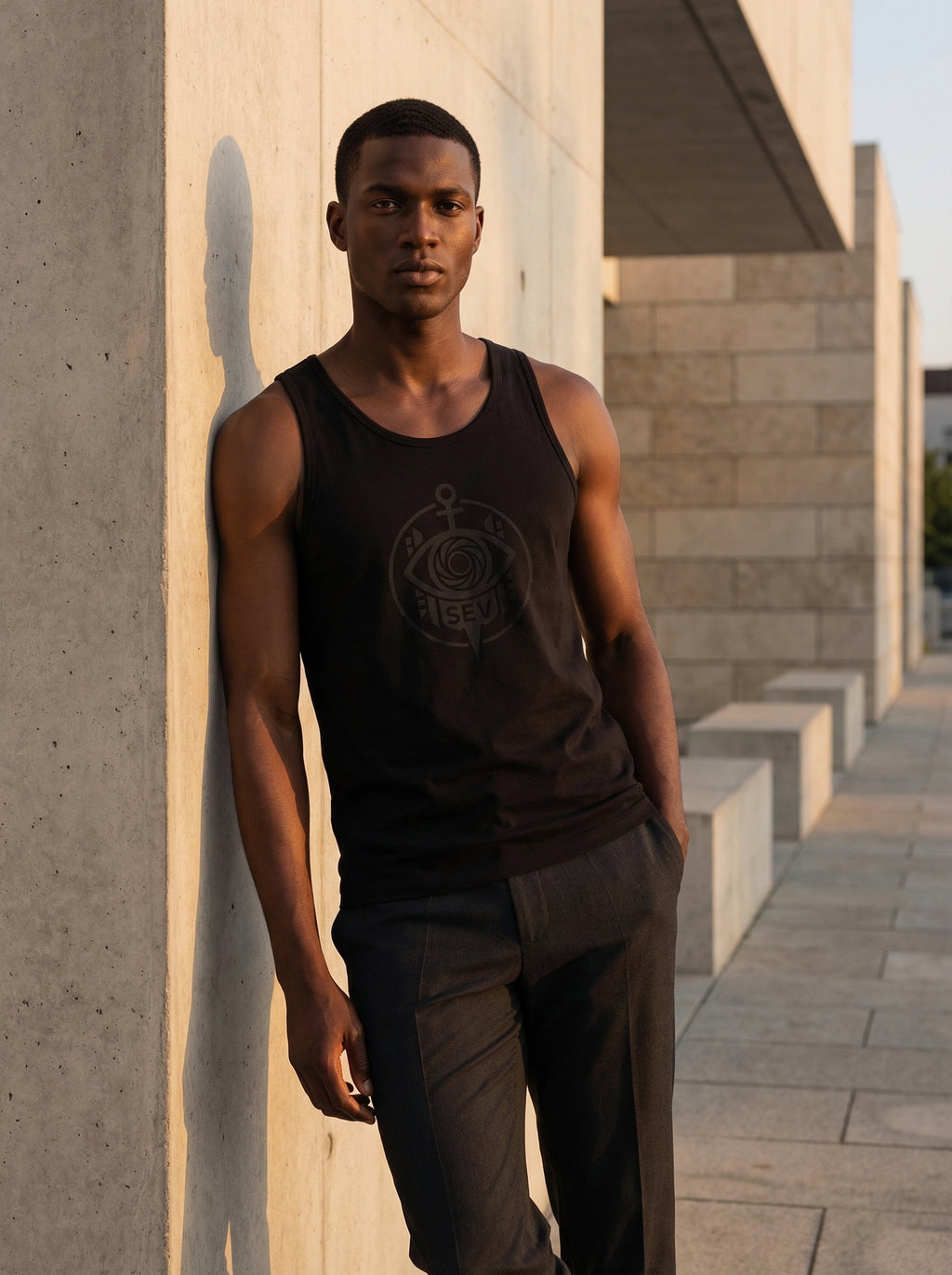SEV Black Tonal Crest Tank — alternate view 2 of 4