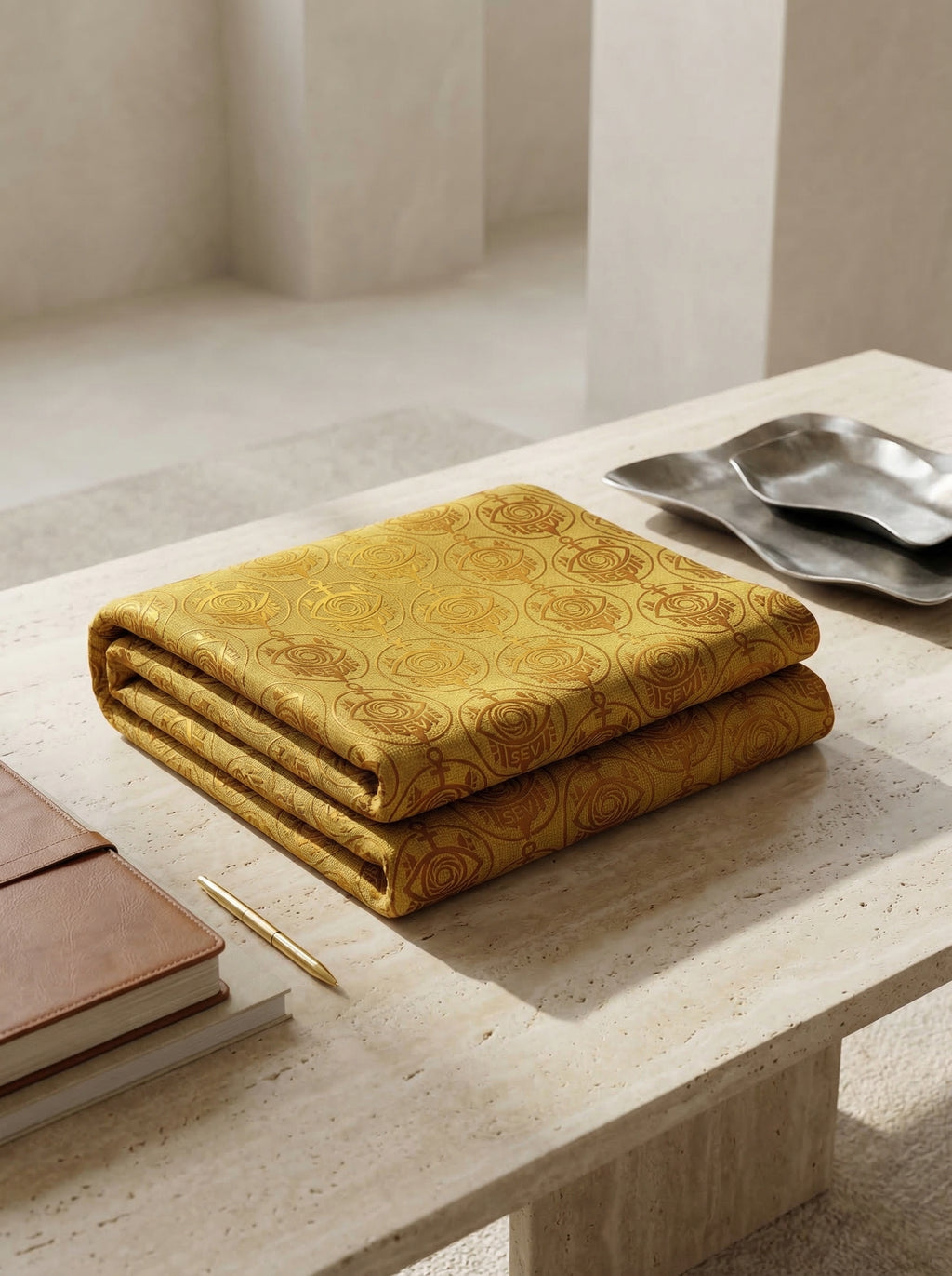 GoldCream MetallicLuxe Throw Blanket — alternate view 2 of 4