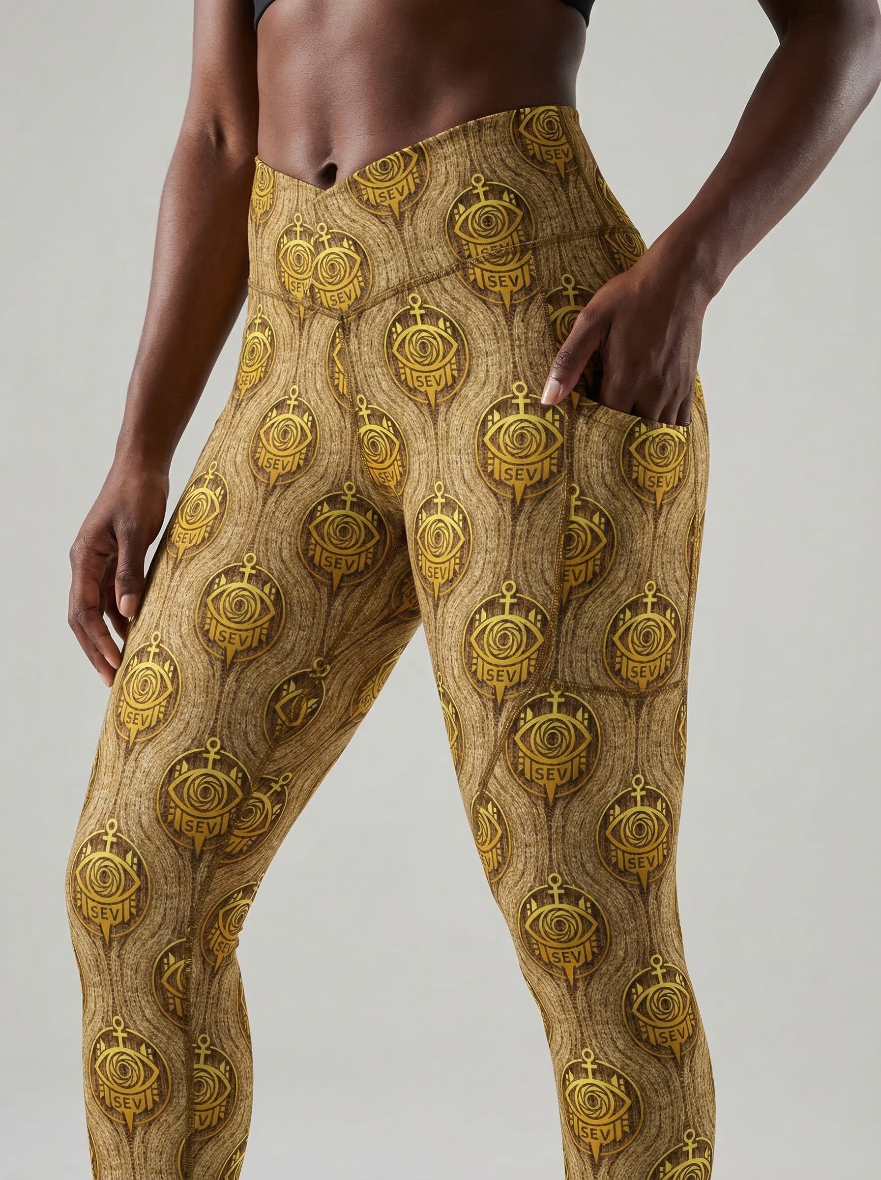 SEV GoldCream KnitWave Leggings with Pockets — Conscious Capsule Edition — alternate view 4 of 5