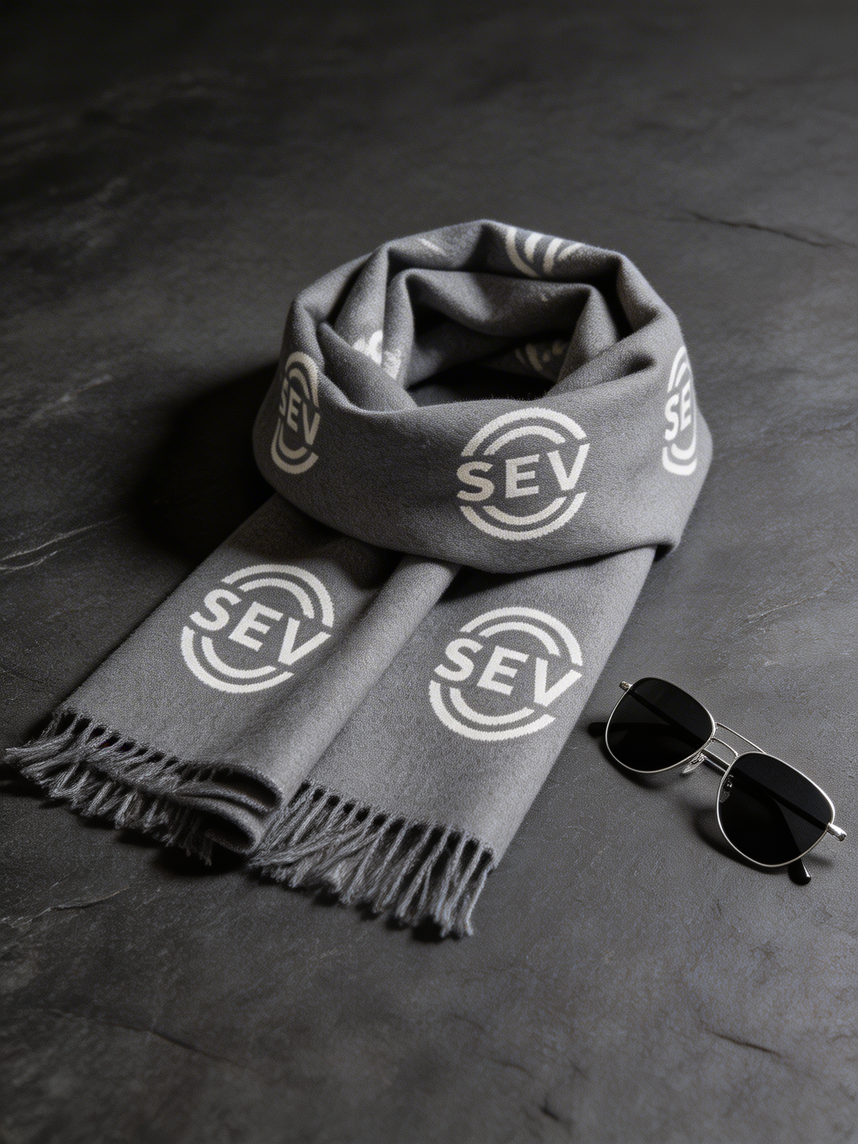 Winter Steel Scarf — SEV Grey Monogram — alternate view 2 of 4