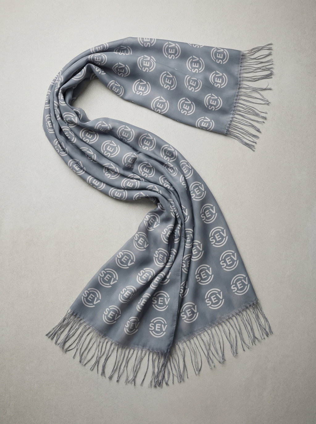 Winter Steel Scarf — SEV Grey Monogram (Dense) — alternate view 3 of 4