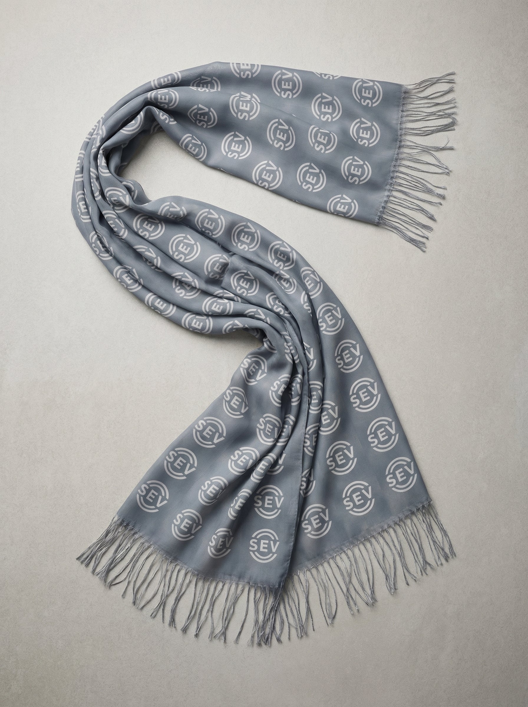 Winter Steel Scarf — SEV Grey Monogram (Dense) — alternate view 3 of 4