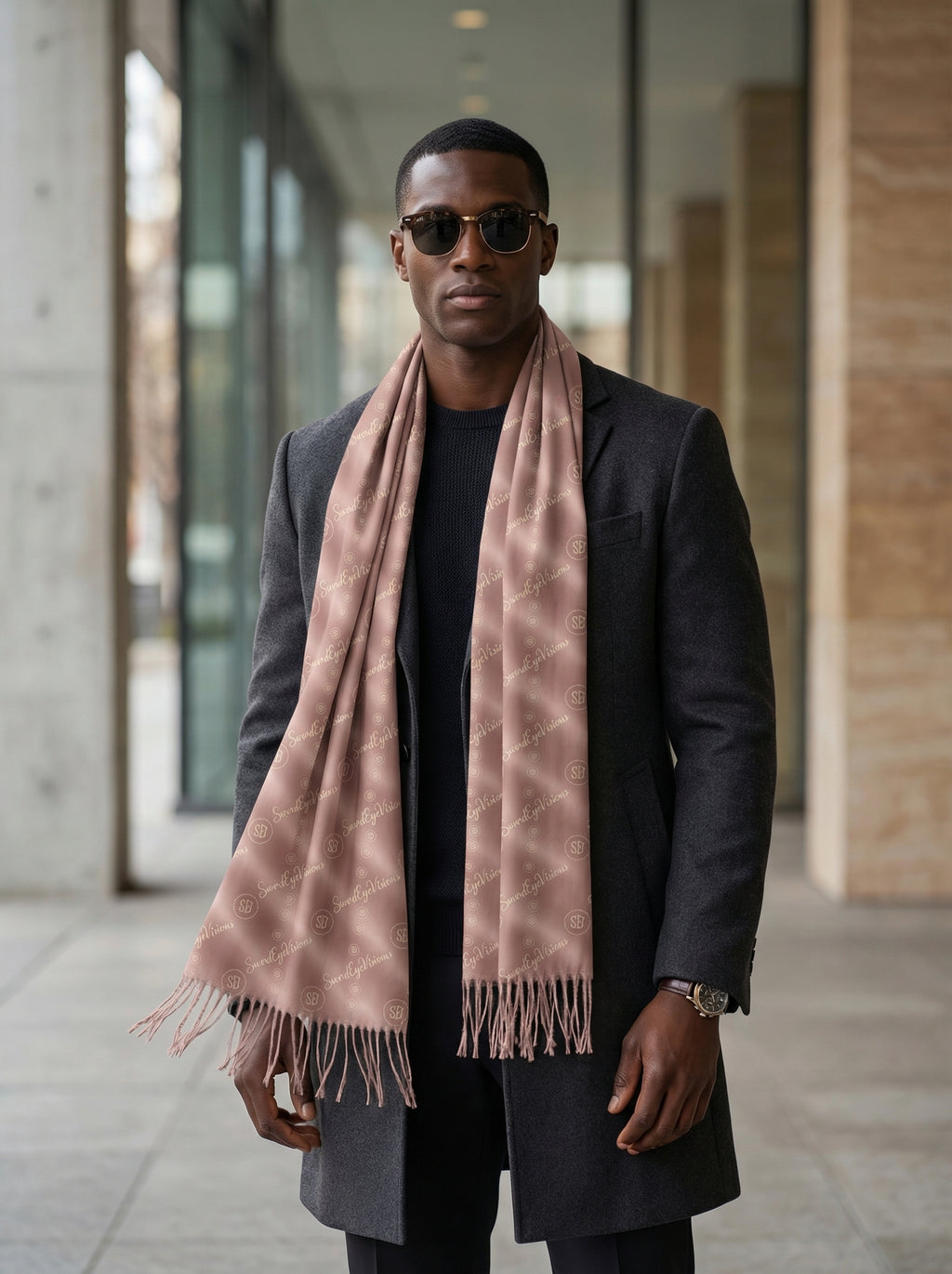 Atelier Rose Scarf — SEV Dot Monogram (Dense) — alternate view 1 of 5