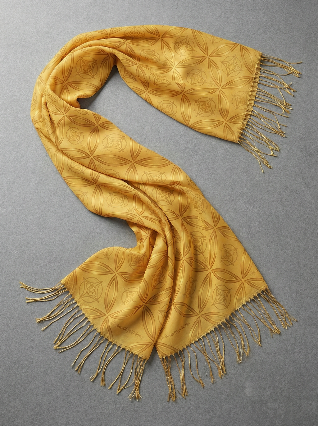 Radiant Saffron Scarf — SEV Dual Scale Monogram — alternate view 4 of 5