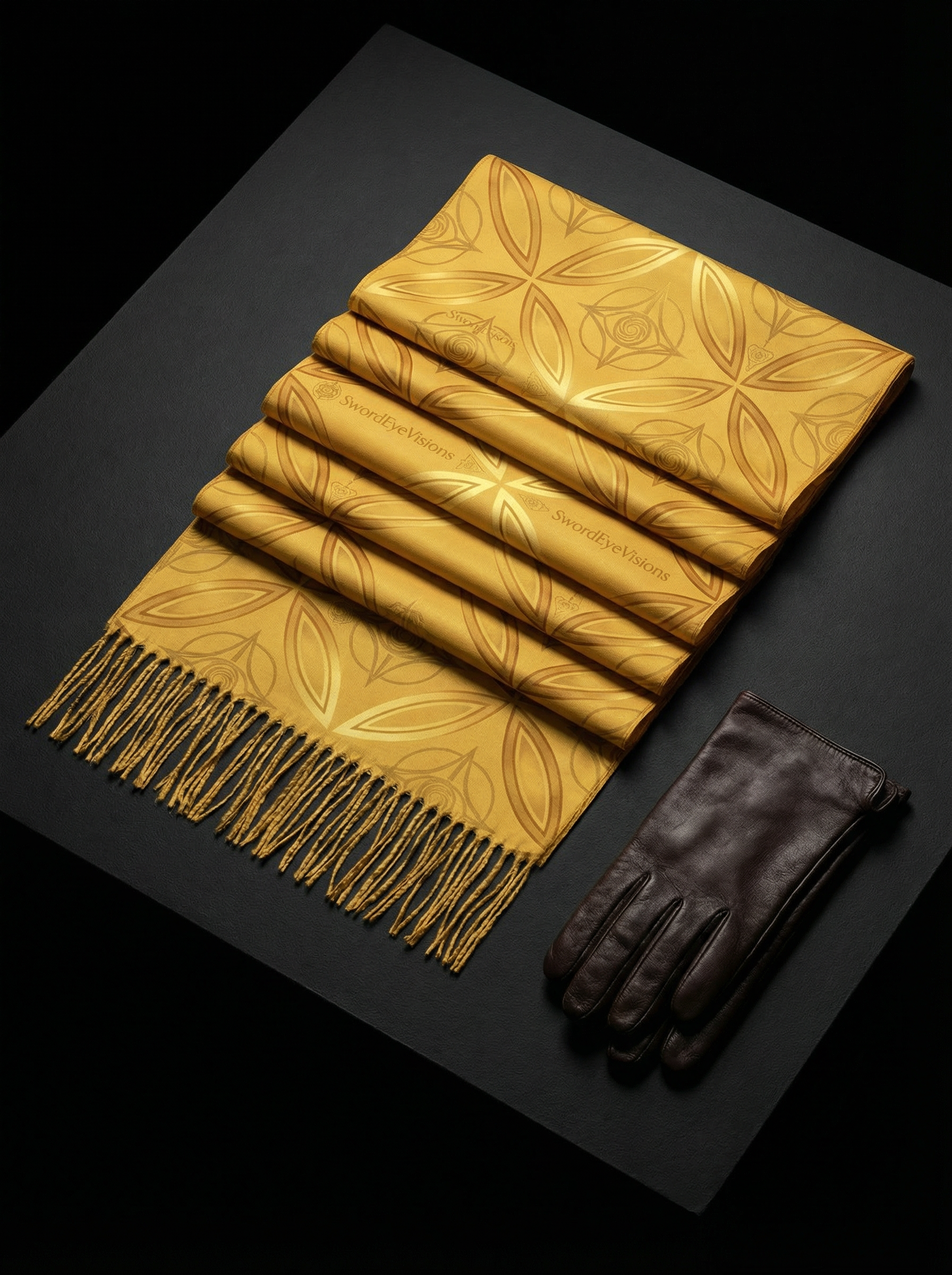 Radiant Saffron Scarf — SEV Dual Scale Monogram — alternate view 2 of 5