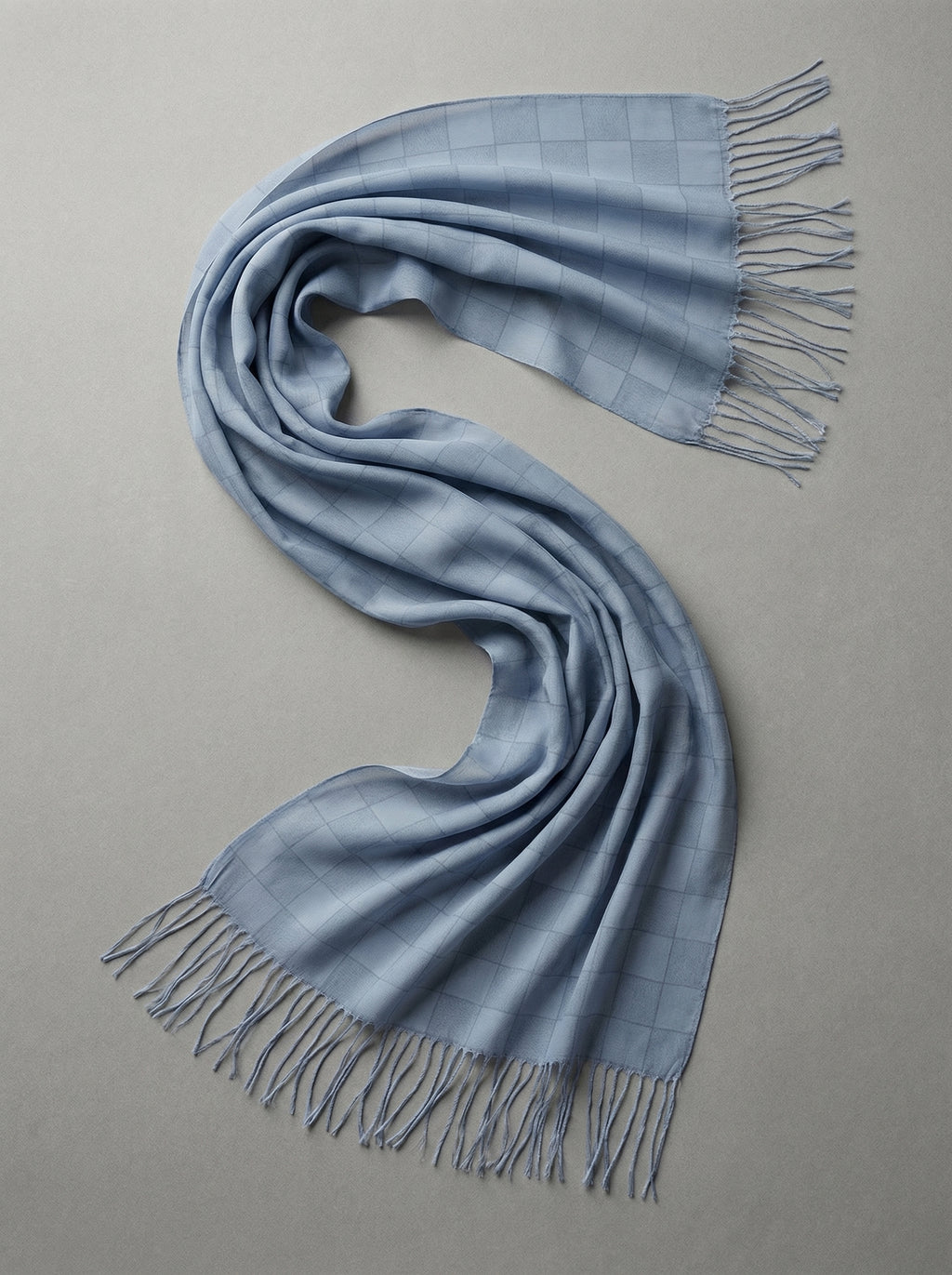 Refined Denim Scarf — SEV Linear Weave Monogram — alternate view 4 of 5