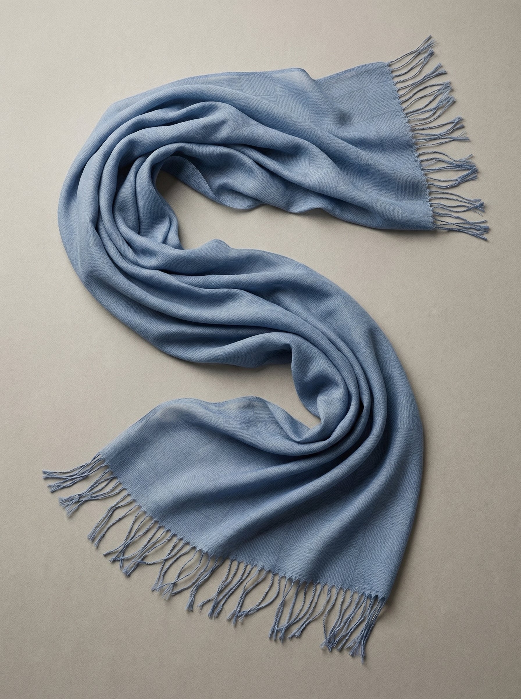 Refined Denim Scarf — SEV Linear Weave Monogram — alternate view 5 of 5