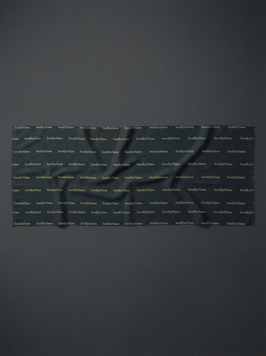 Noir Graphite Gold Scarf — SEV Wordmark Pattern — alternate view 3 of 5