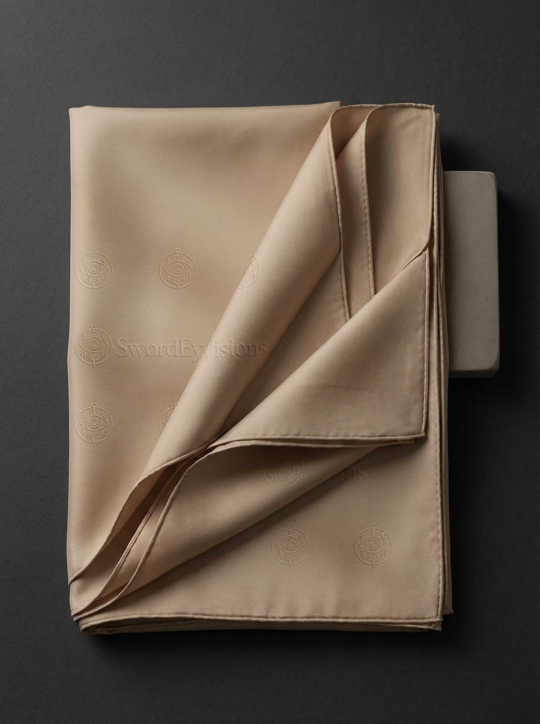 Refined Taupe Neutral Scarf — SEV Raised Relief Pattern — alternate view 5 of 6