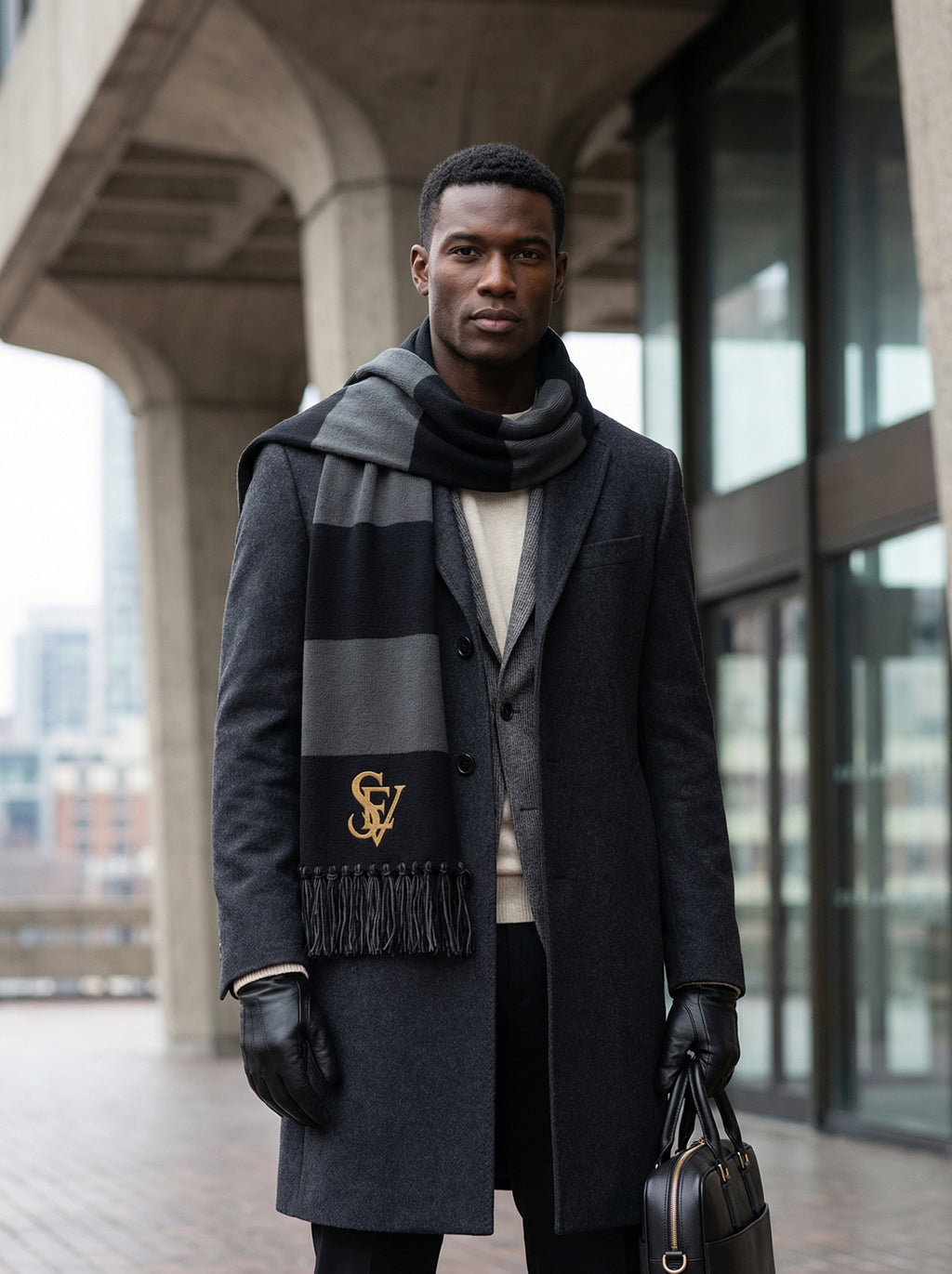 Spectator Scarf — SEV Gold Embroidery — alternate view 1 of 11