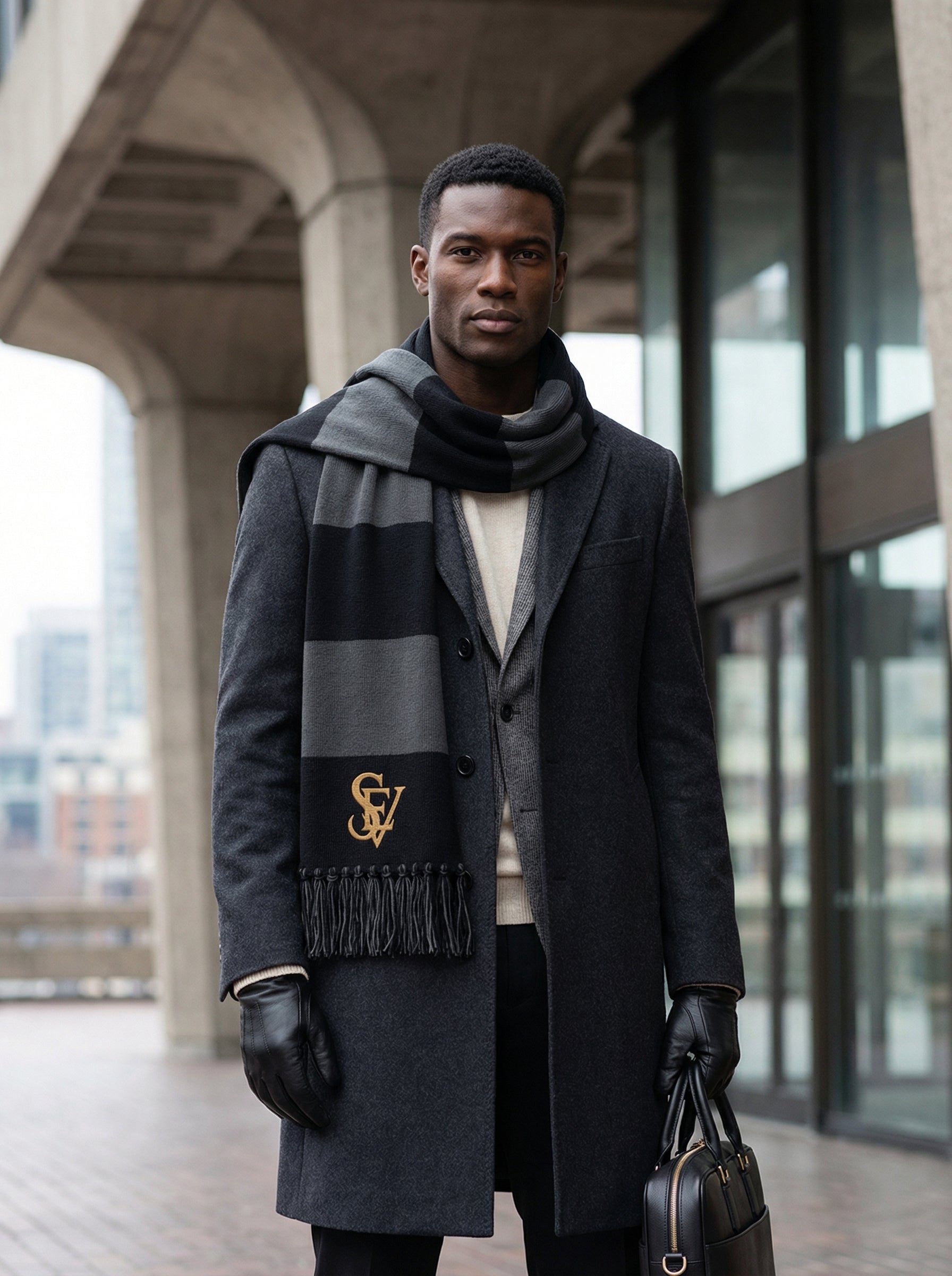 Spectator Scarf — SEV Gold Embroidery — alternate view 1 of 11