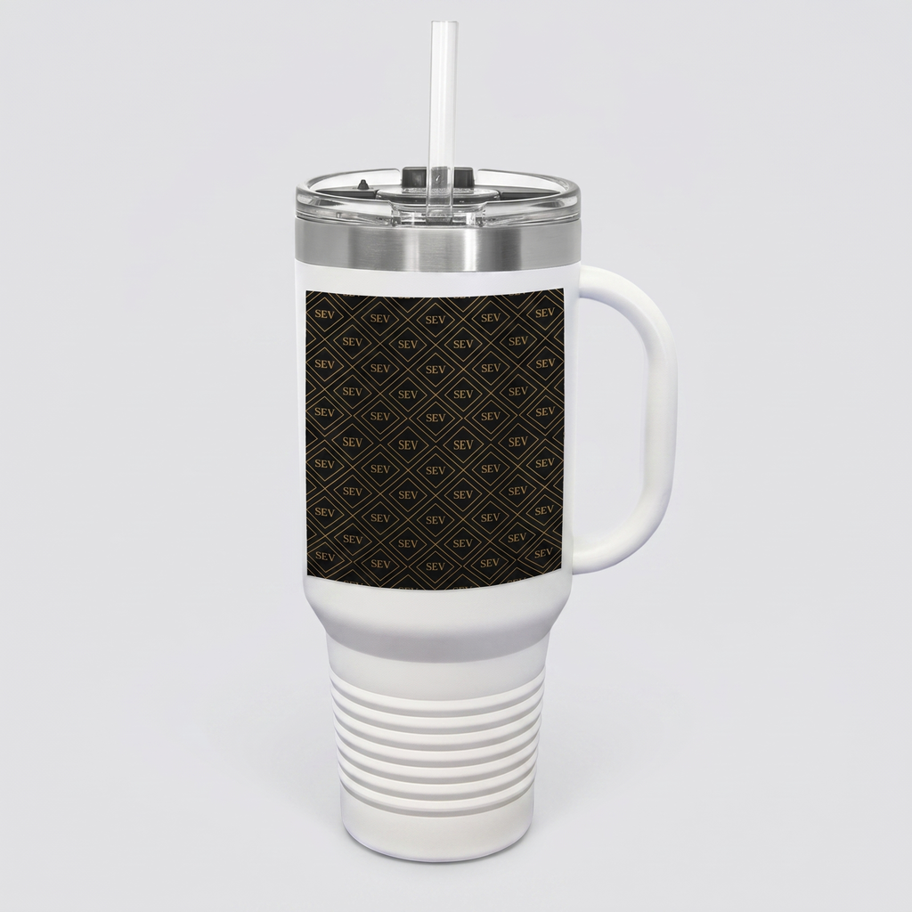 SEV INSULATED TRAVEL MUG WITH HANDLE — NOIR GRAPHITE DIAMOND MONOGRAM — alternate view 4 of 10
