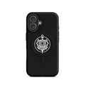 SEV Sigil MagSafe Tough Case — Noir, matte iPhone 16, back view showing camera opening