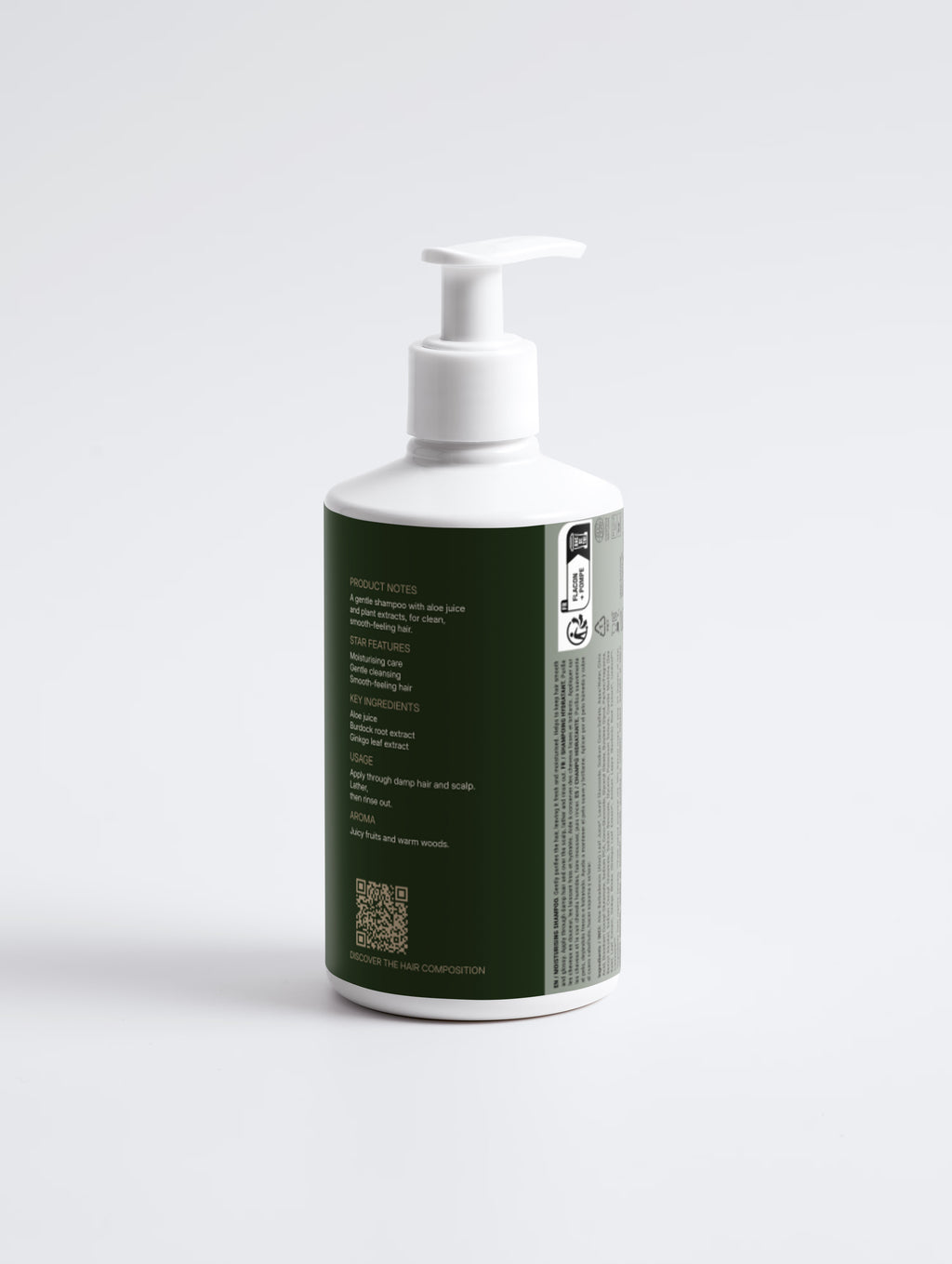 Moisturising Shampoo 290 ml — back label and product information