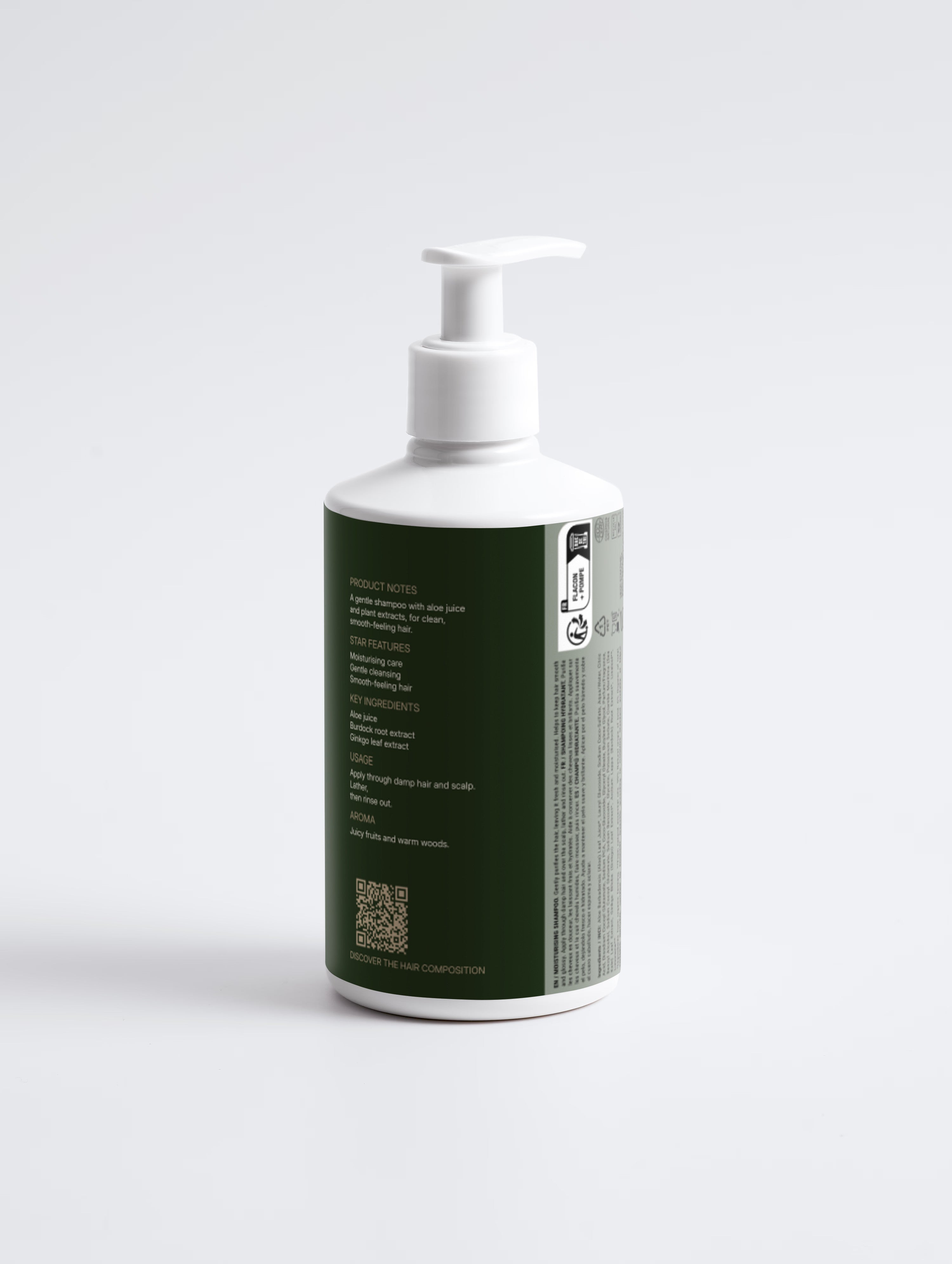 Moisturising Shampoo 290 ml — back label and product information