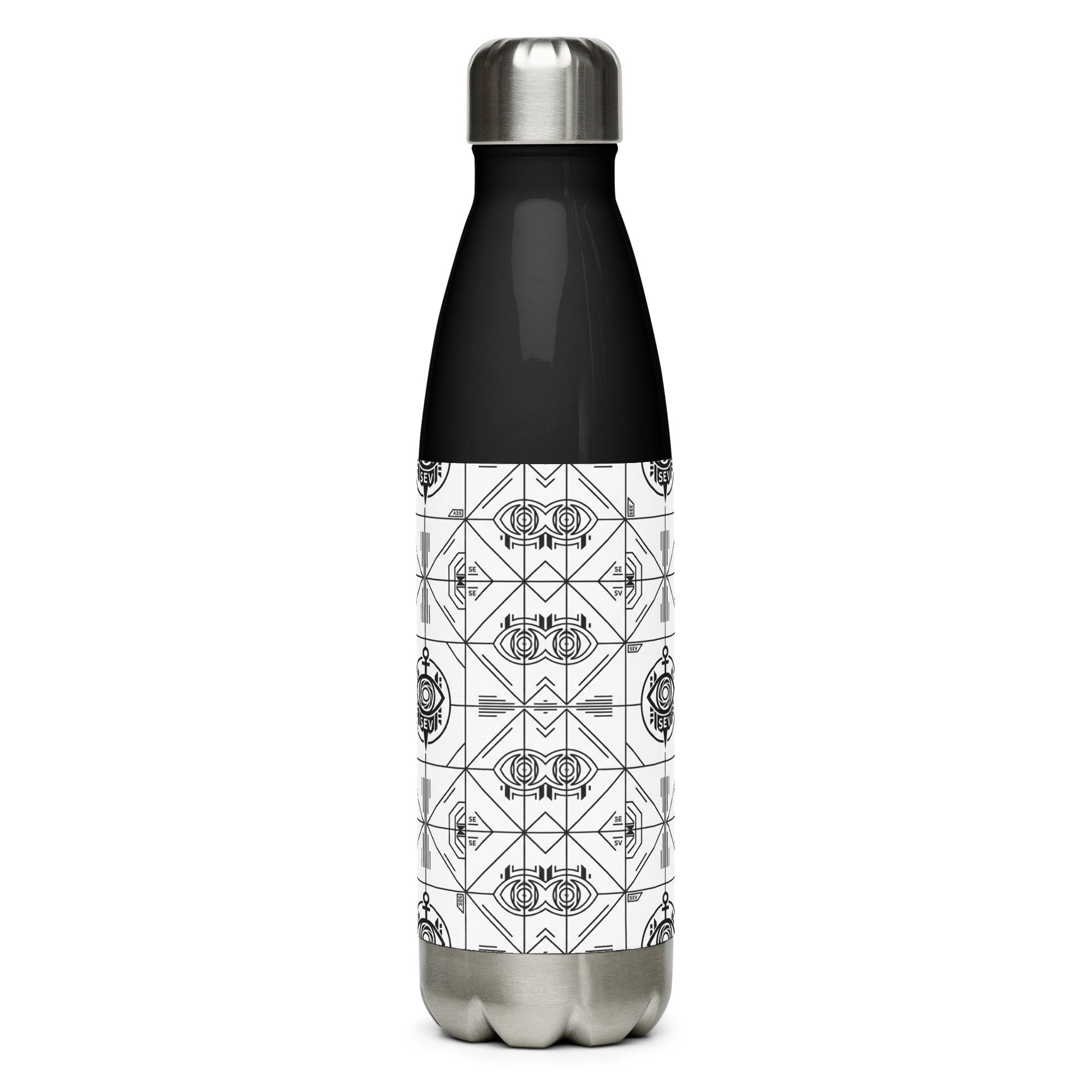 SEV STAINLESS STEEL WATER BOTTLE — PRECISION MONO BLACK — alternate view 8 of 9