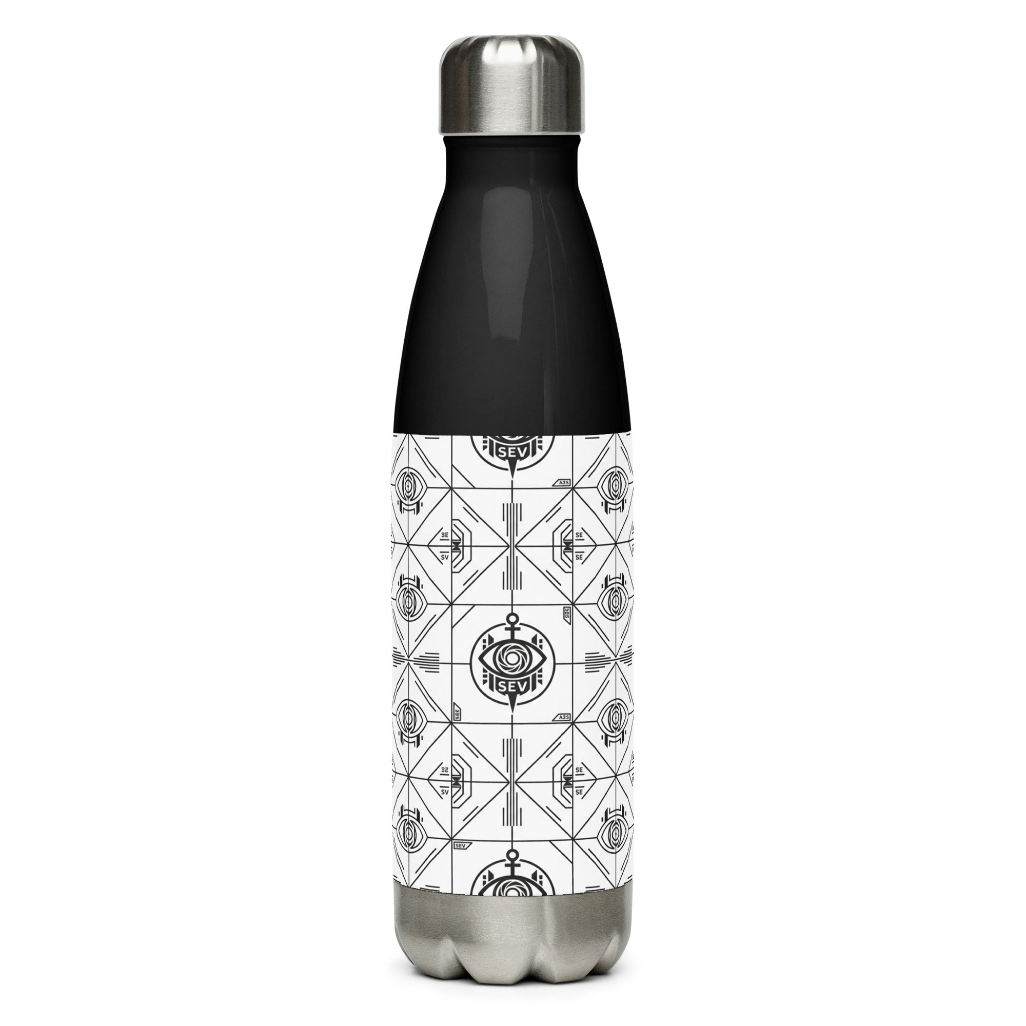 SEV STAINLESS STEEL WATER BOTTLE — PRECISION MONO BLACK — alternate view 1 of 9
