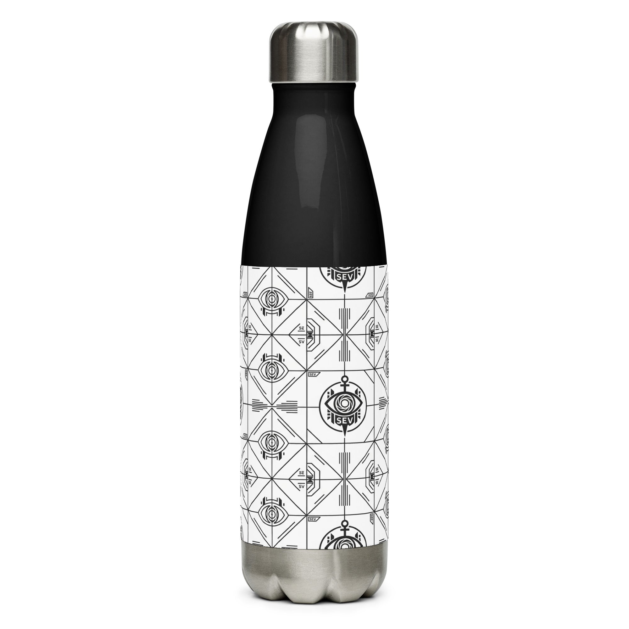 SEV STAINLESS STEEL WATER BOTTLE — PRECISION MONO BLACK — alternate view 6 of 9