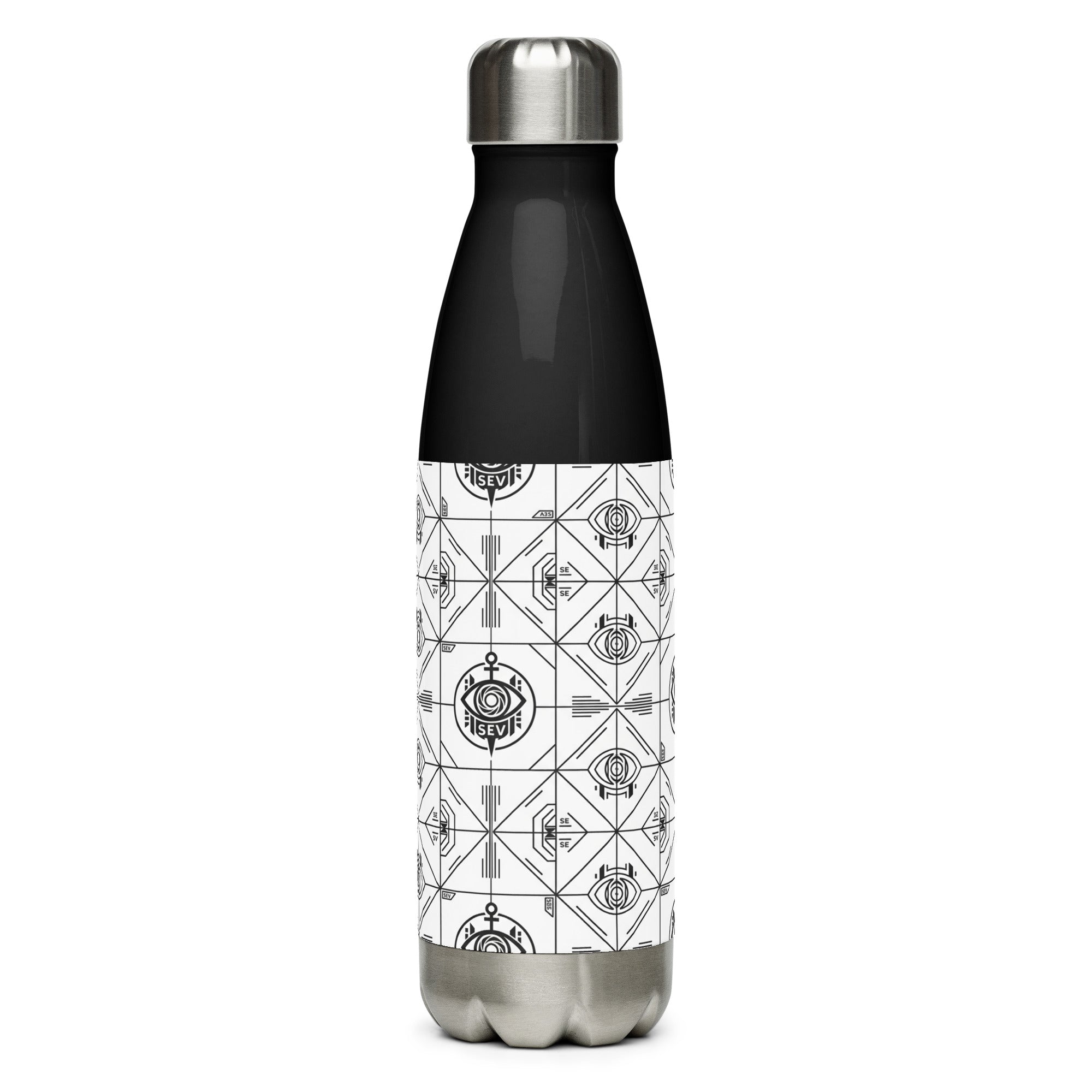 SEV STAINLESS STEEL WATER BOTTLE — PRECISION MONO BLACK — alternate view 4 of 9