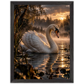 Swan in a premium black wooden frame, 30 × 40 cm — protected artwork preview
