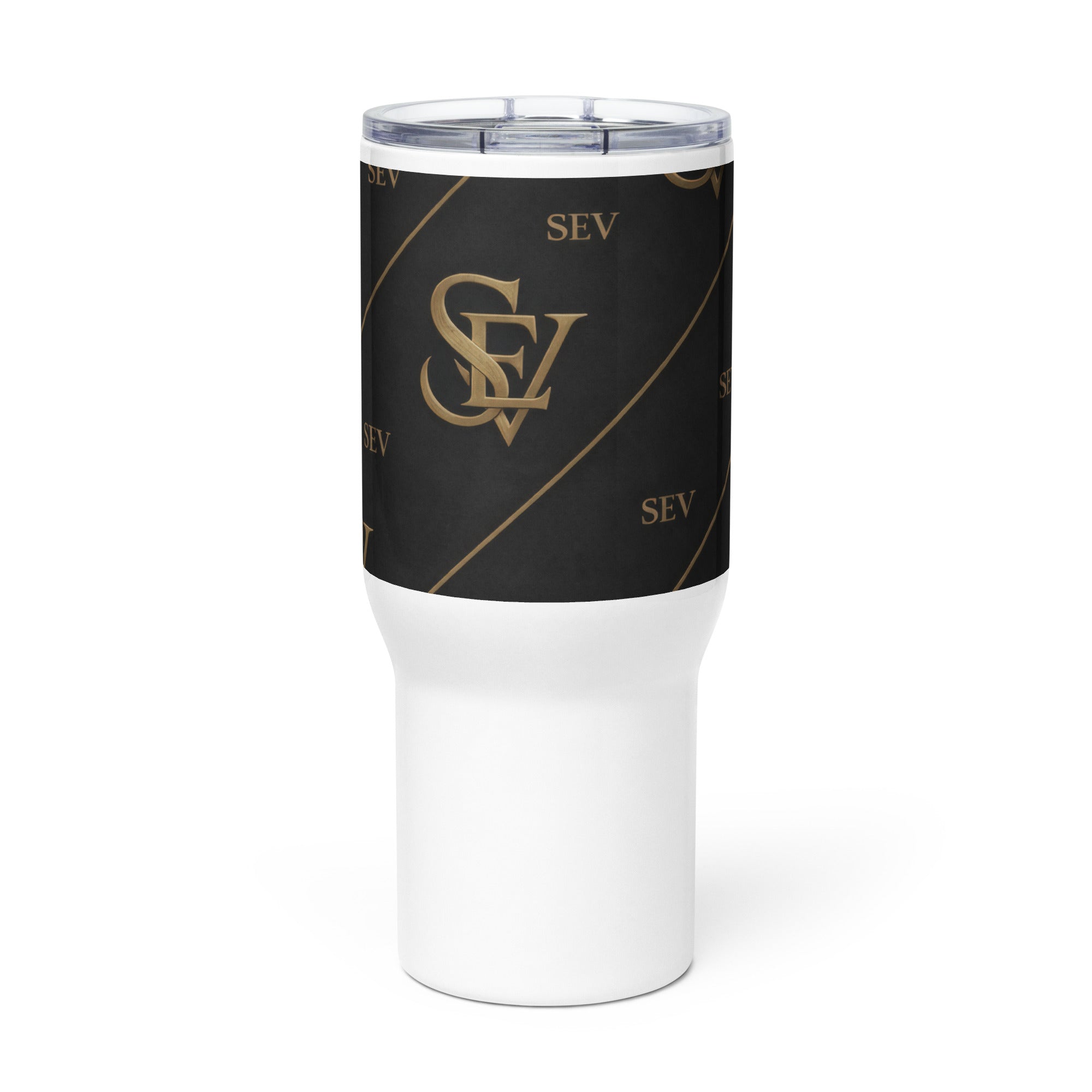 NOIR GRAPHITE TRAVEL MUG WITH HANDLE — VELOCITY NOIR GOLD — alternate view 1 of 6